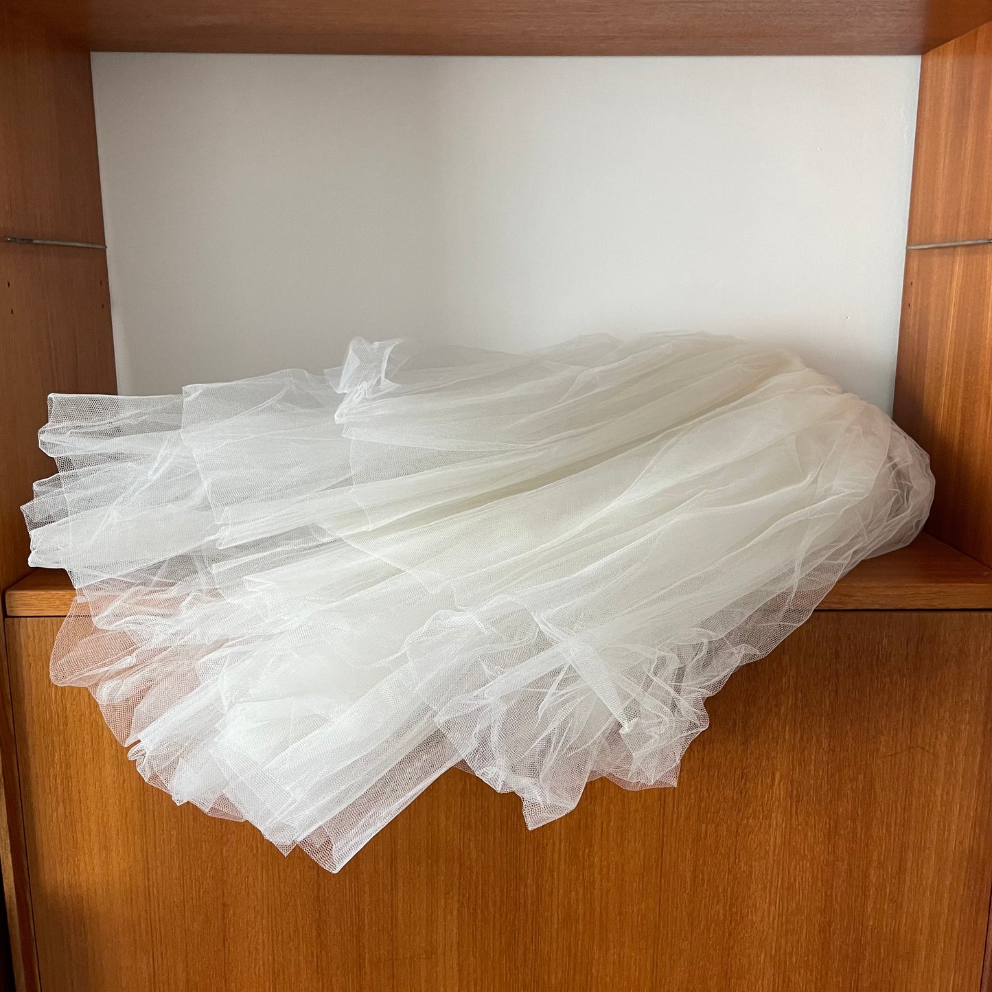 Vintage Four Tier Bridal White Wedding Veil With Boxed Charm