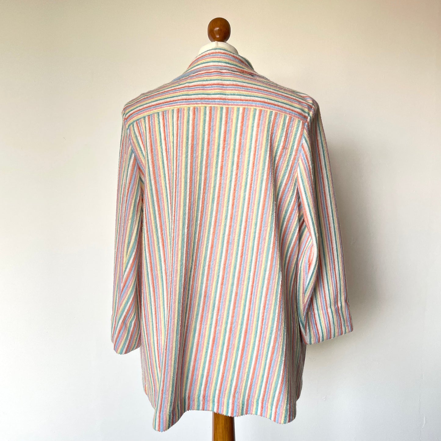 Vintage Terry Towelling Pastel Striped Summer Blazer Jacket