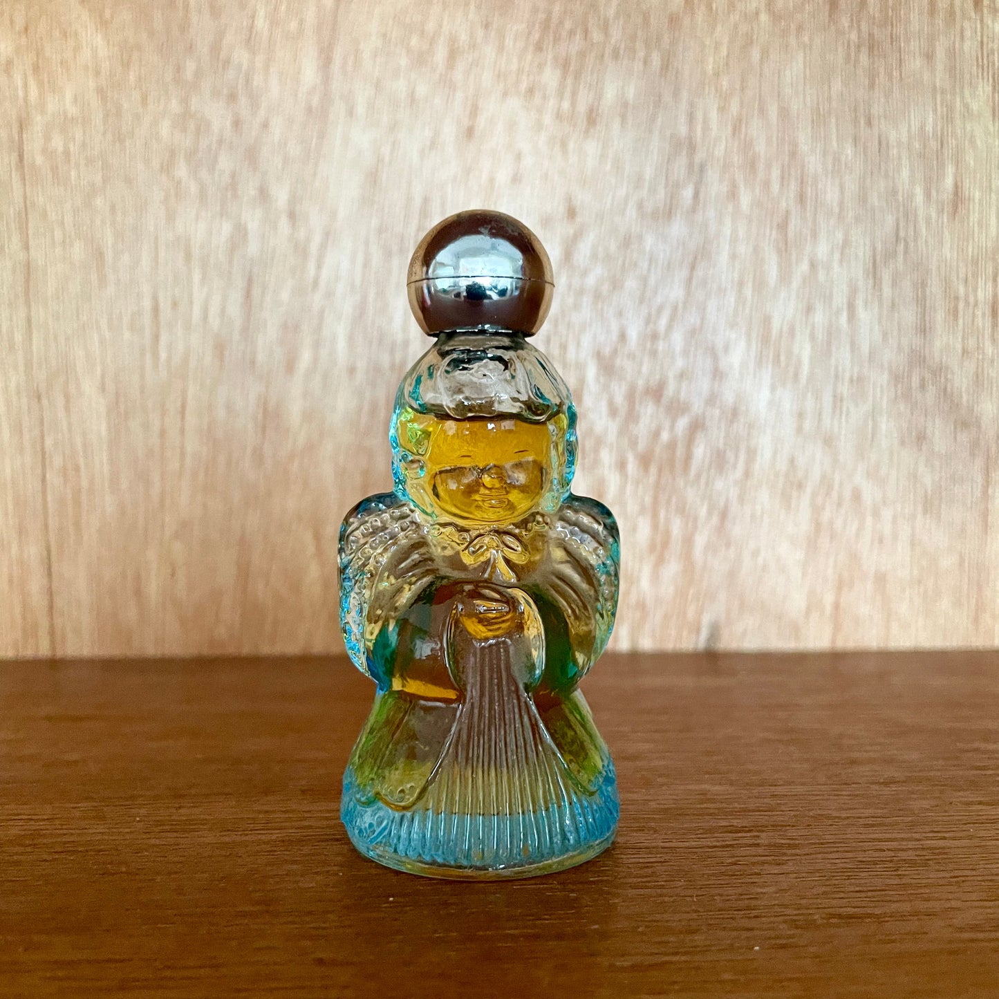 Vintage Avon Blue Glass Angel Charisma Eau De Cologne 15ml Collectable