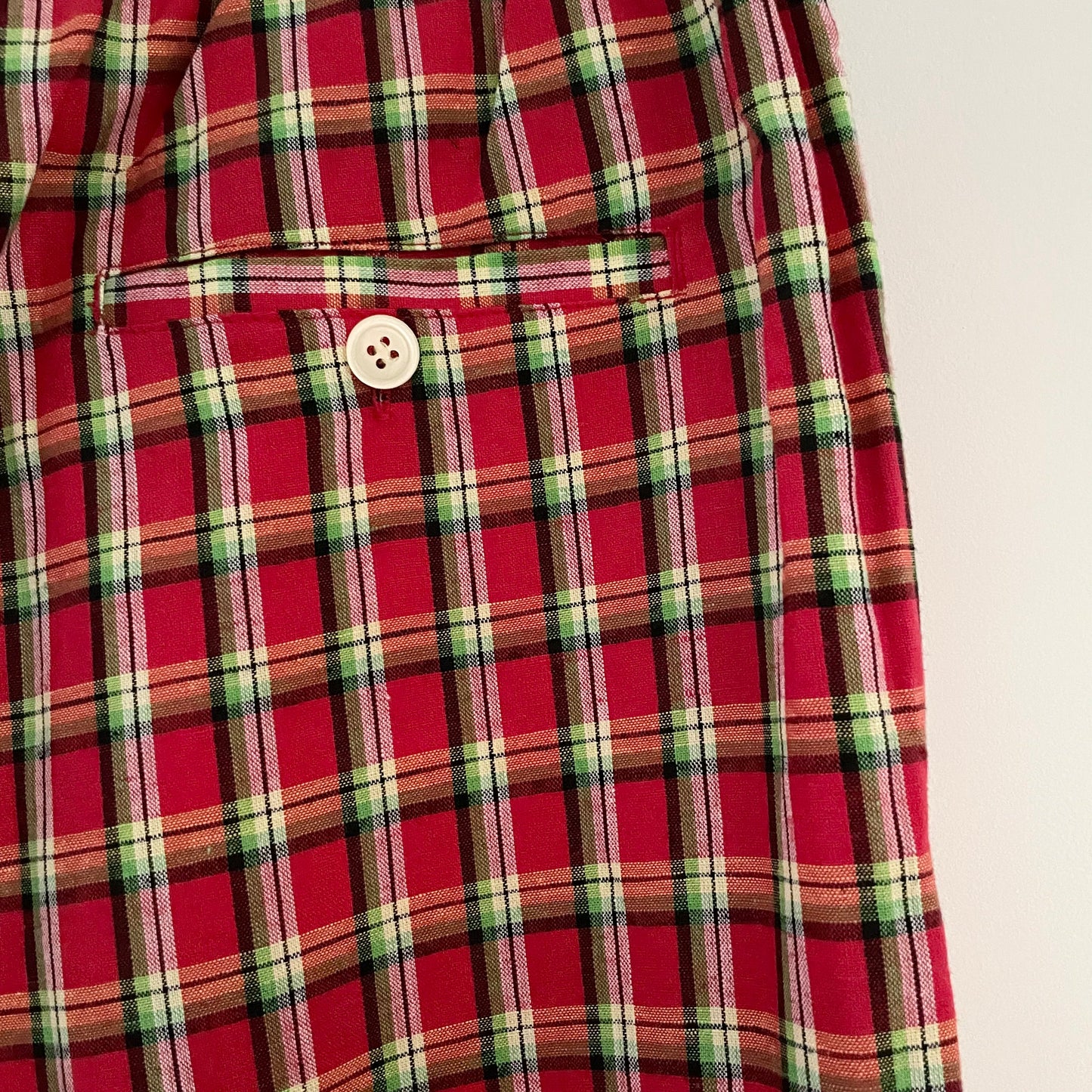 Vintage Merona Tapered Checkered Trousers in Green and Red