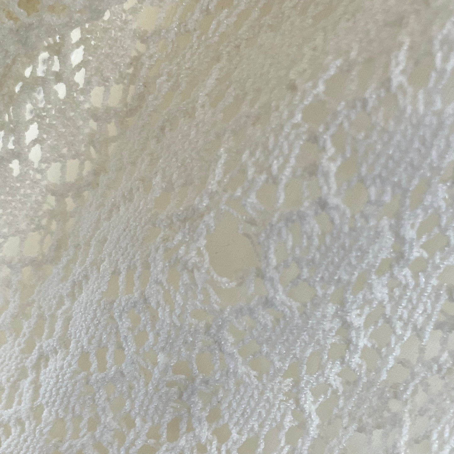 Vintage Hand Crocheted Cream Summer Cardigan with Collar