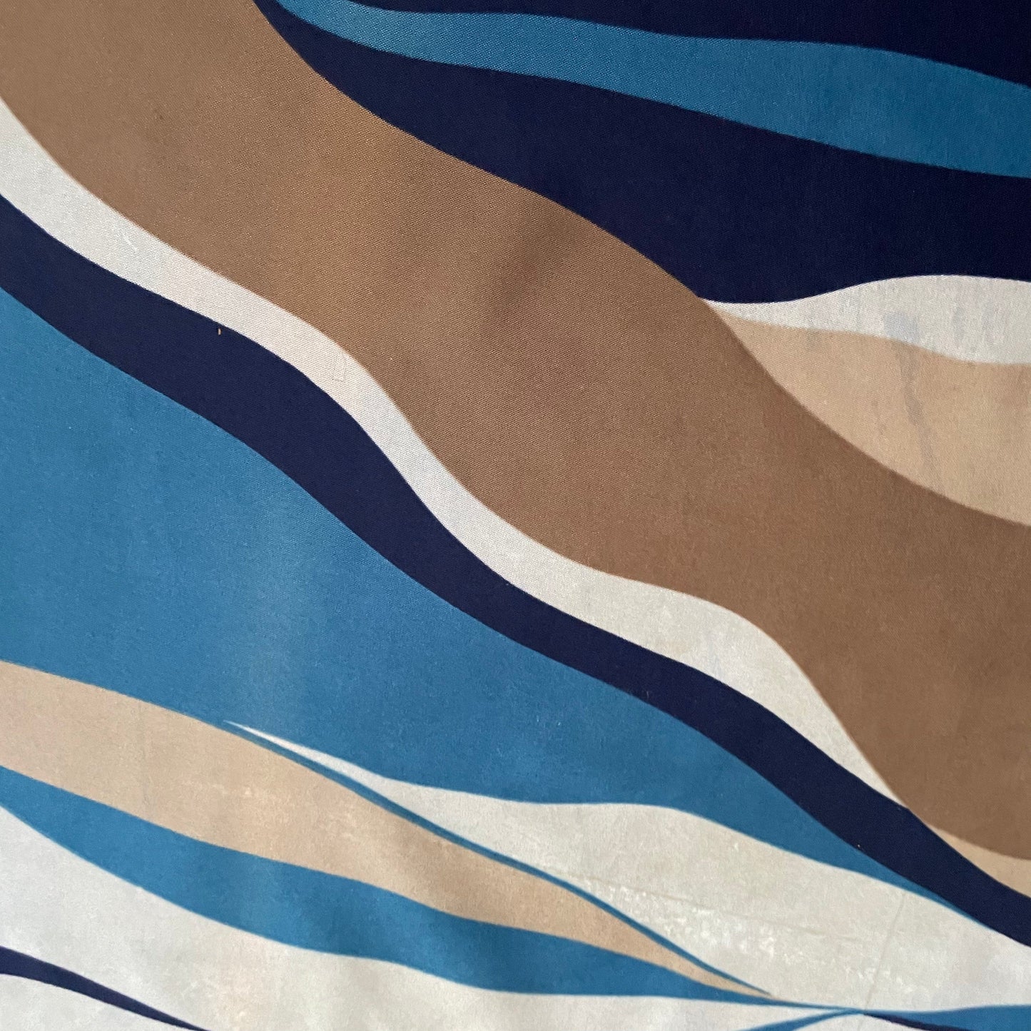 1970s The Wavy One Vintage Scarf Handmade Unique Design