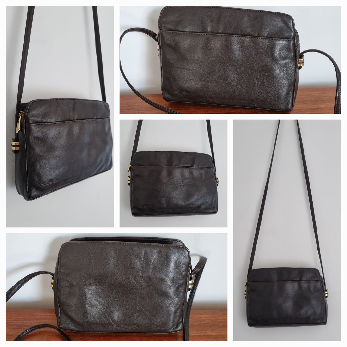 Brown Leather Shoulder Handbag Vintage in Excellent Condition