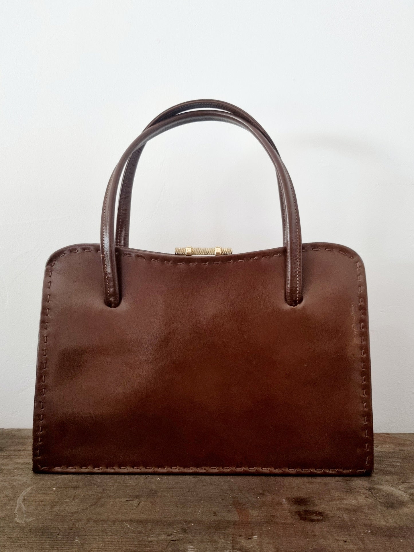 Leather Brown Ackery Handbag in Flawless Condition Made in England