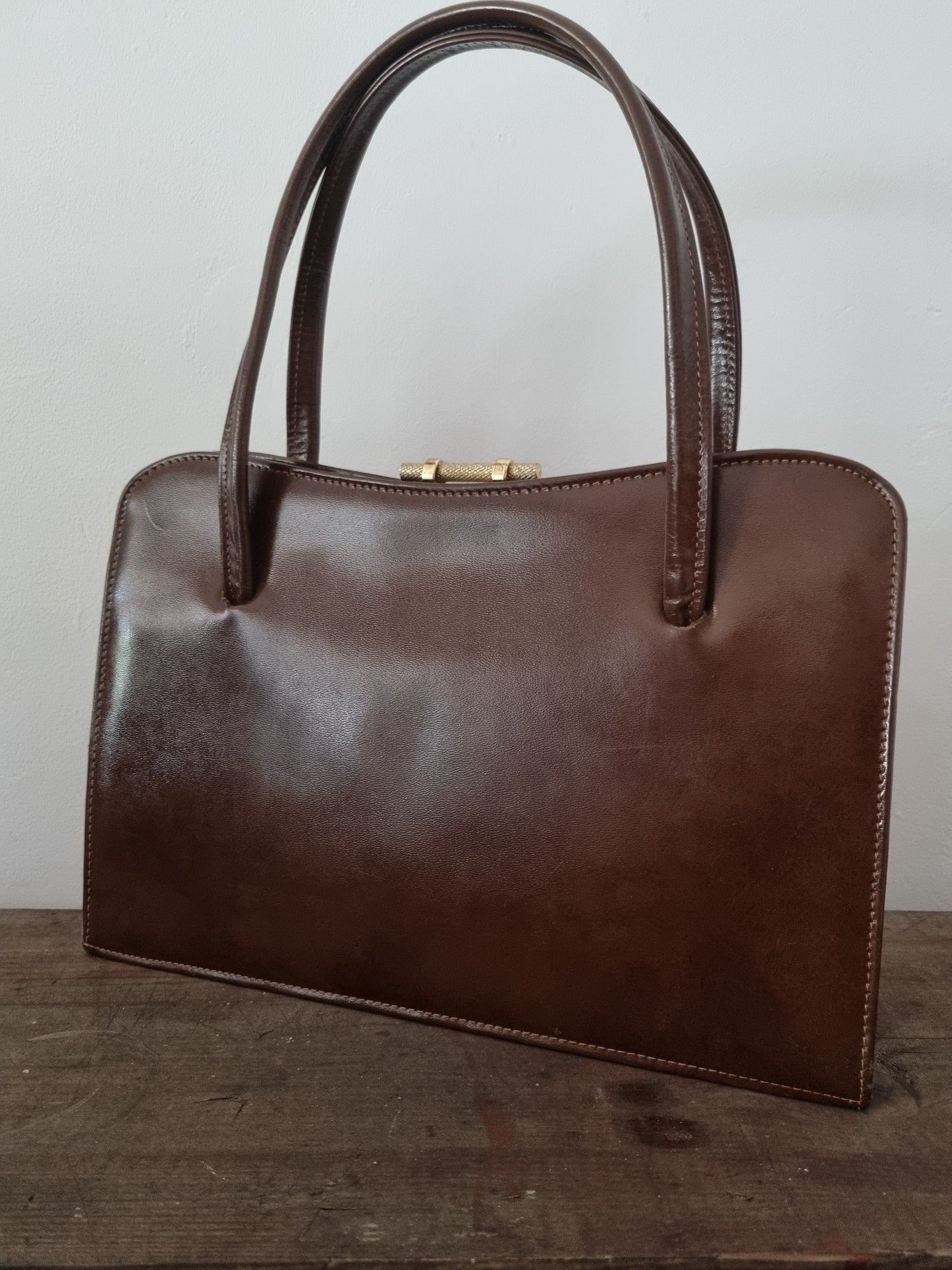 Leather Brown Ackery Handbag in Flawless Condition Made in England