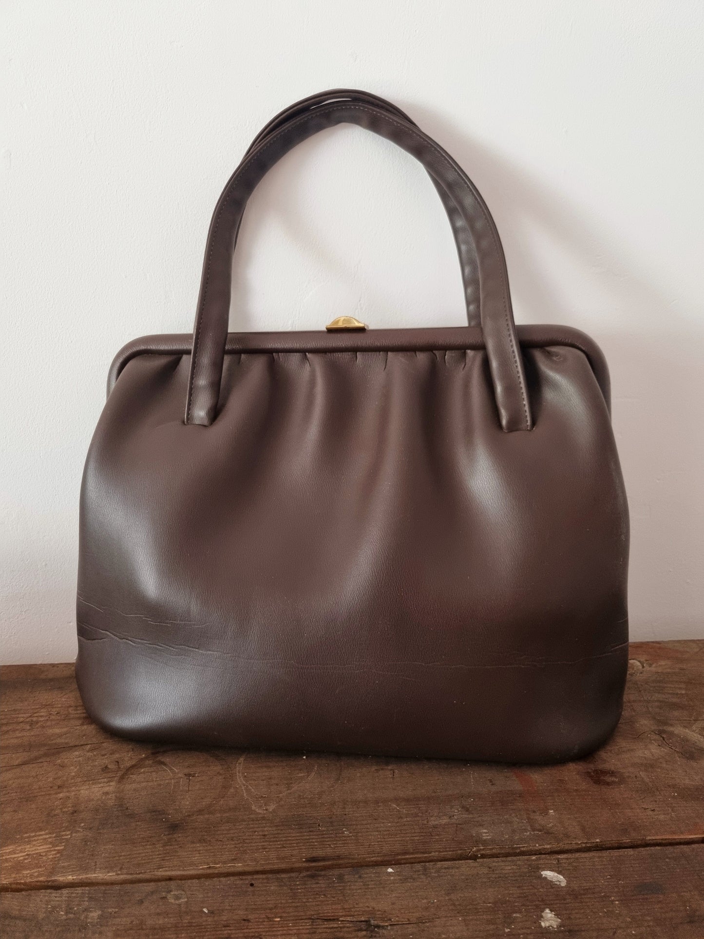 Large Faux Leather MacLaren Handbag Made in England Chic and Spacious