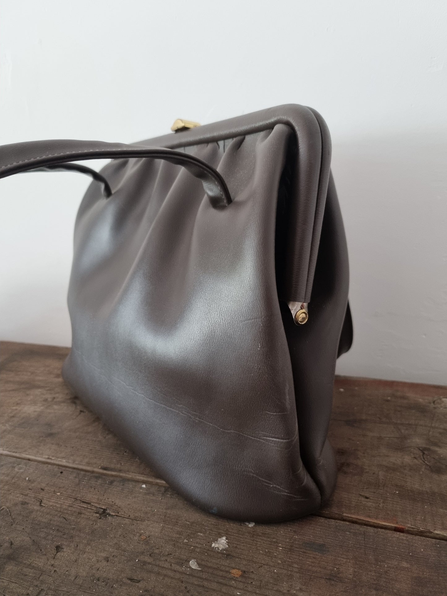 Large Faux Leather MacLaren Handbag Made in England Chic and Spacious