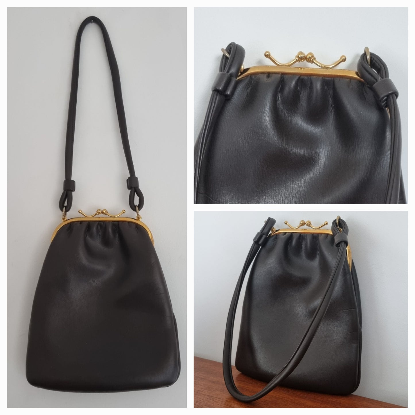 Chamelle by Essell Vegan Brown Handbag Vintage