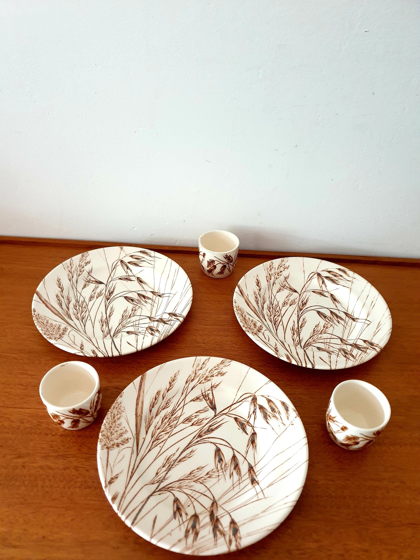 Hand Engraved Staffordshire Tableware Vintage Side Plates and Egg Cups