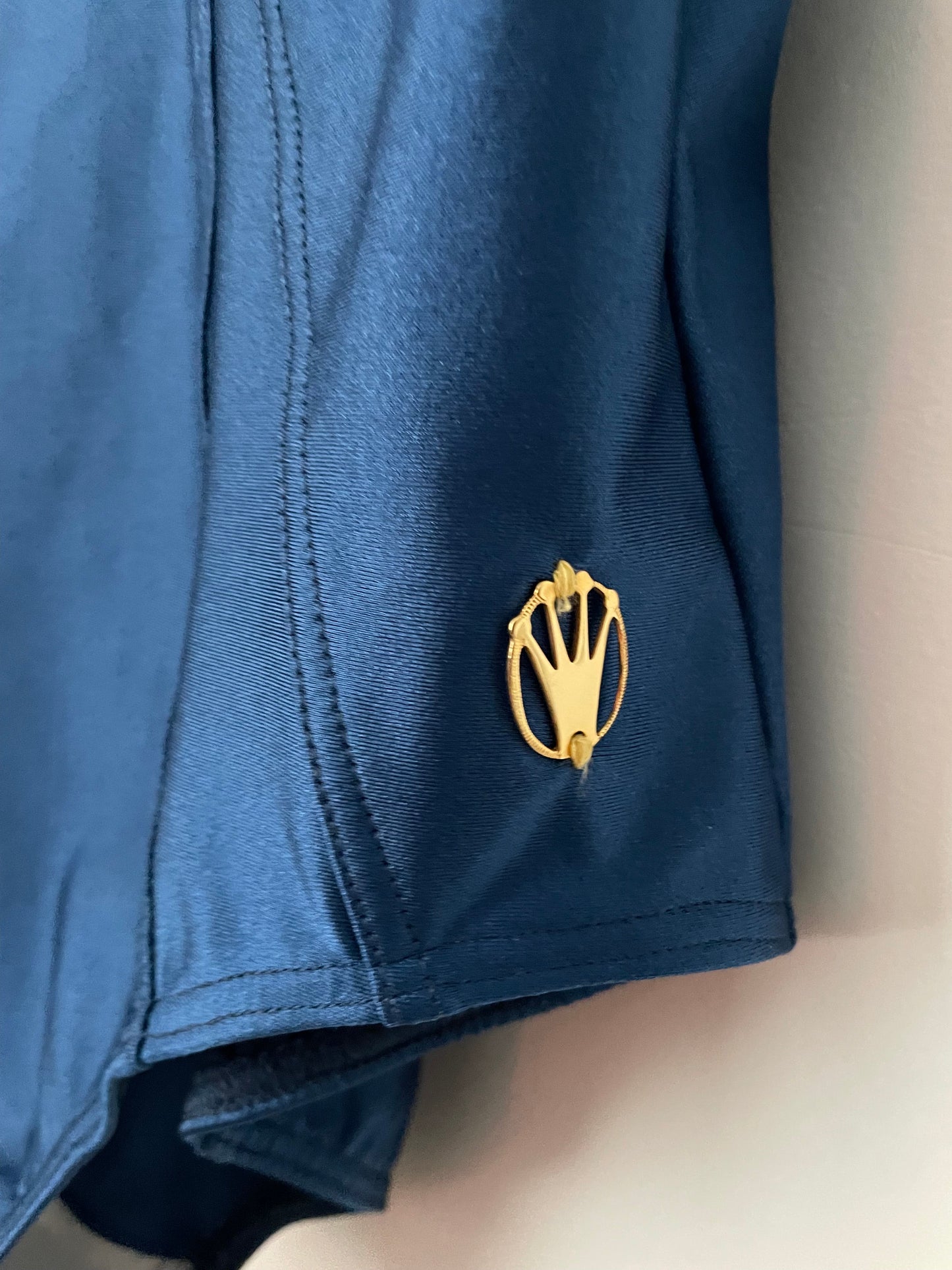 Vintage Triumph International Charme Navy Open Back Costume