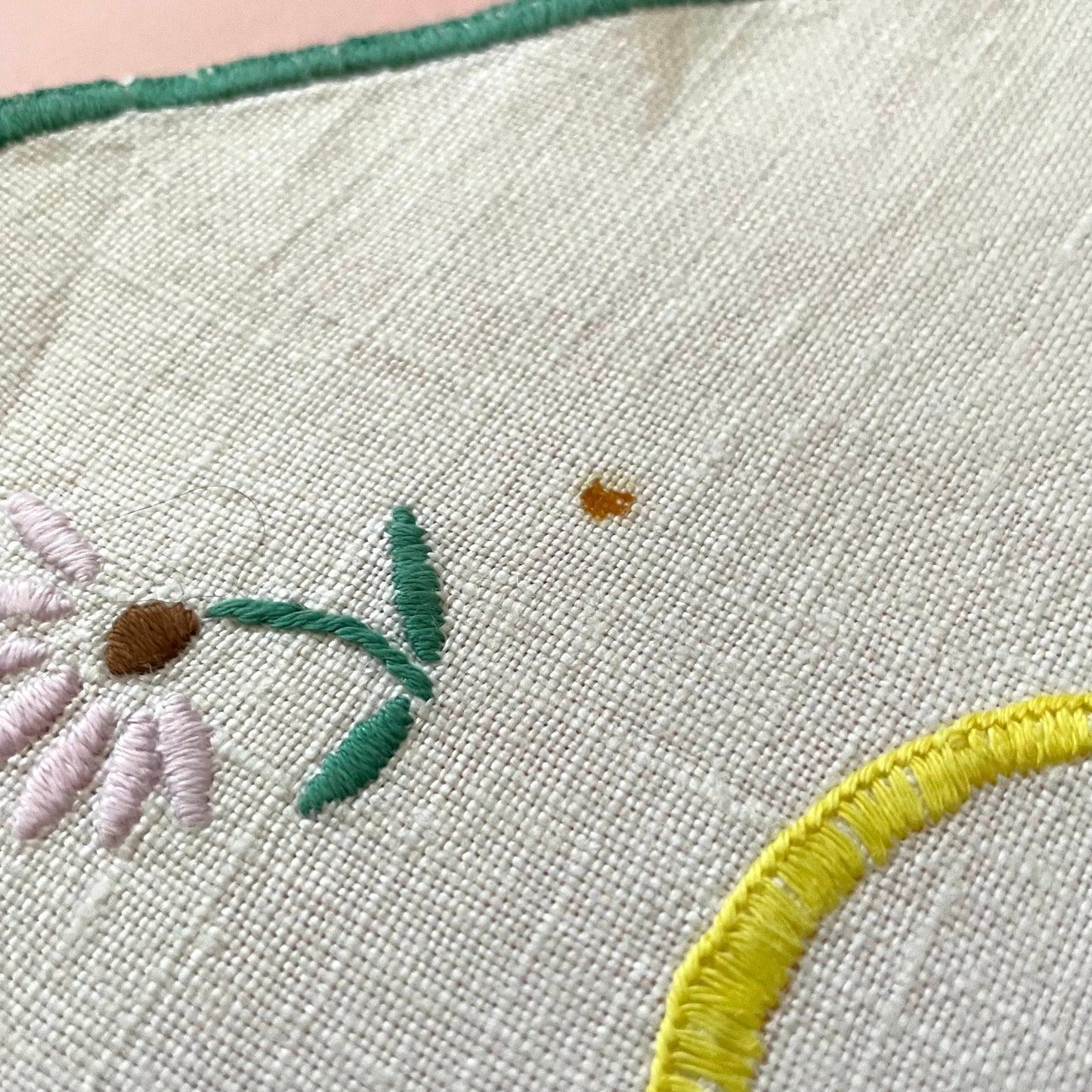 Vintage White Three Piece Oval Hand Embroidered Dressing Table Set