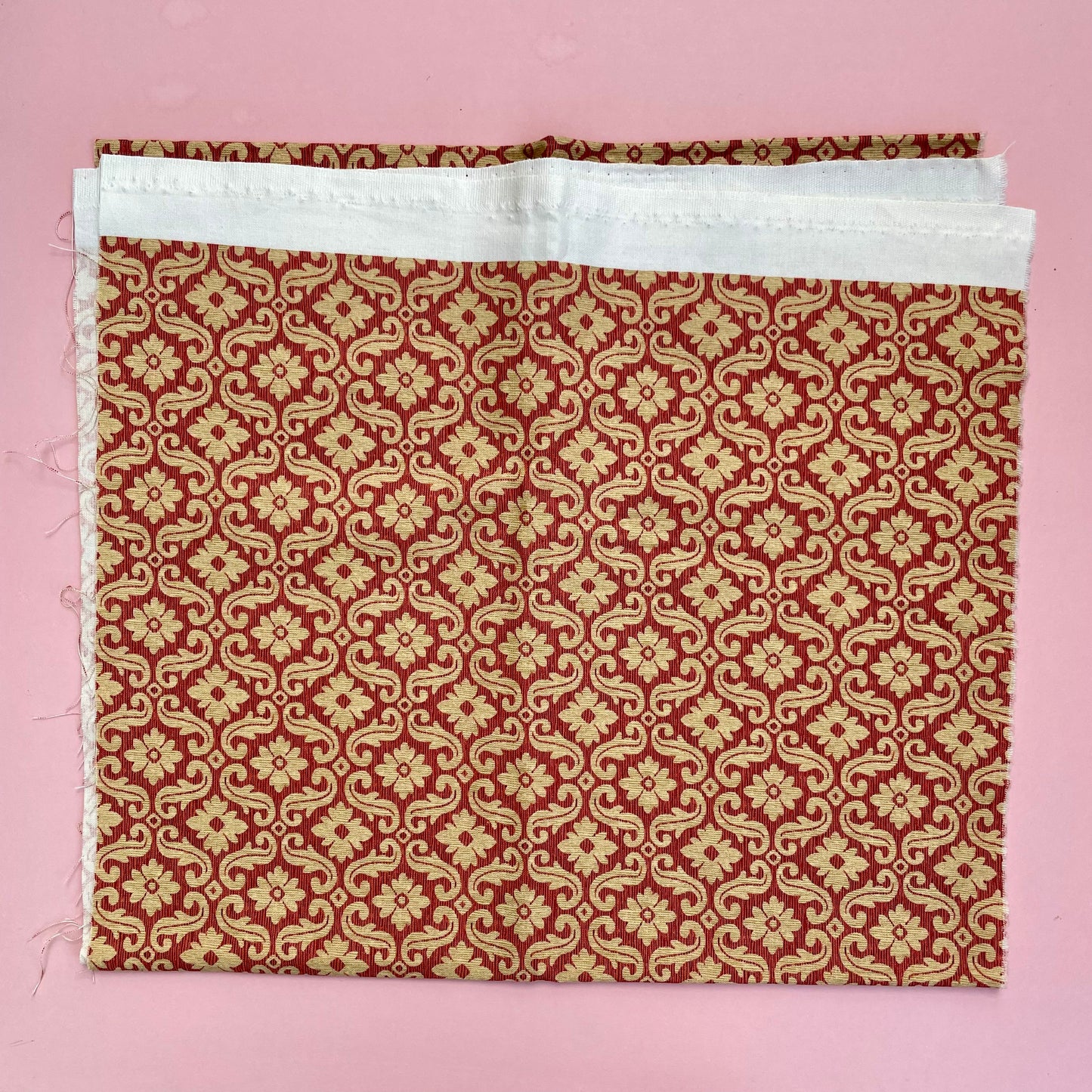 Vintage Laura Ashley Brick Upholstery Fabric Remnant for Crafts