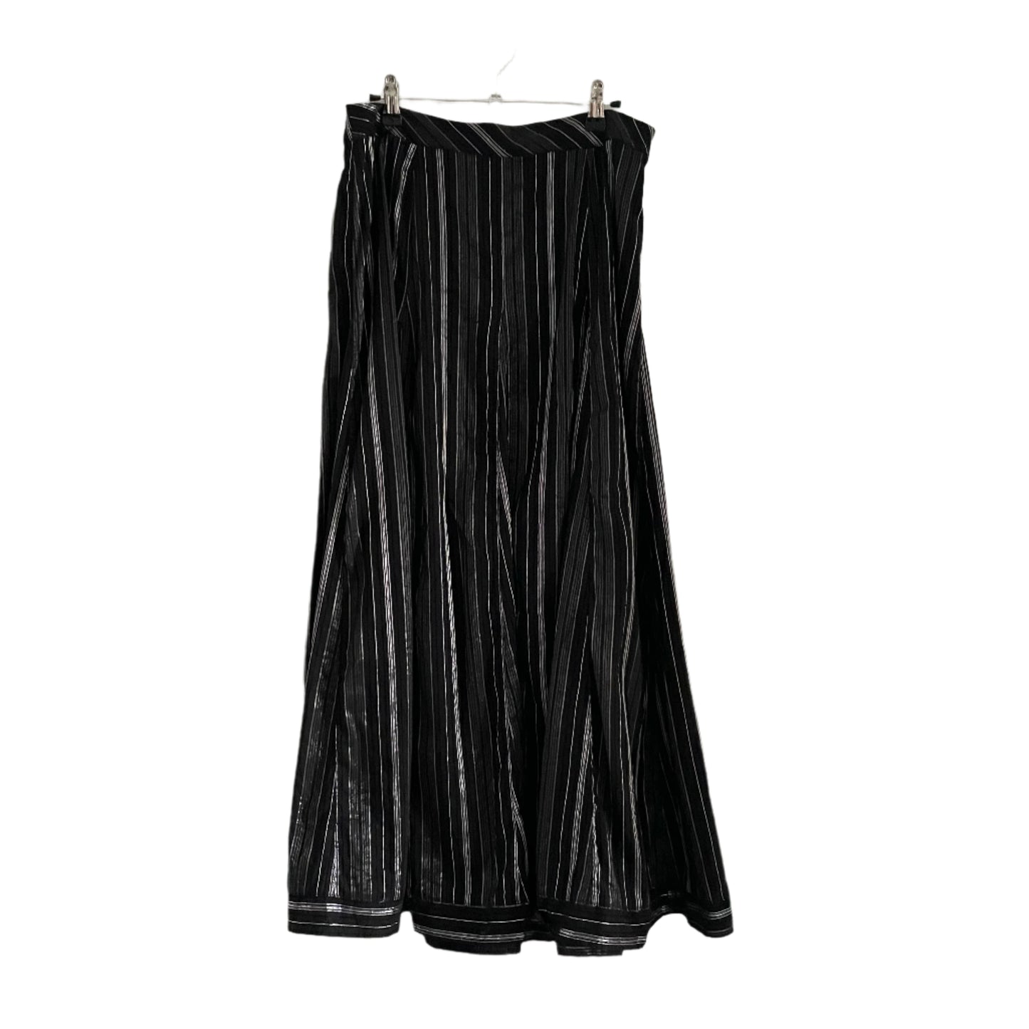 Vintage Per Una Black and Silver Striped Maxi Skirt Elegance