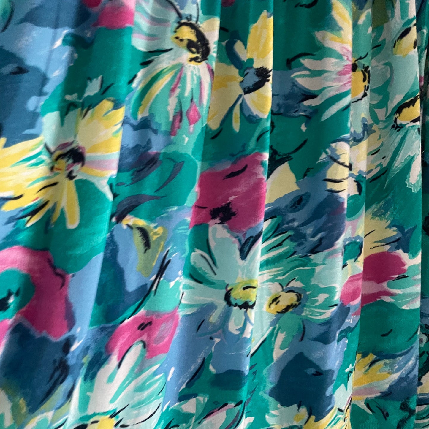 Vintage Turquoise St Michael Midi Skirt Made in the UK