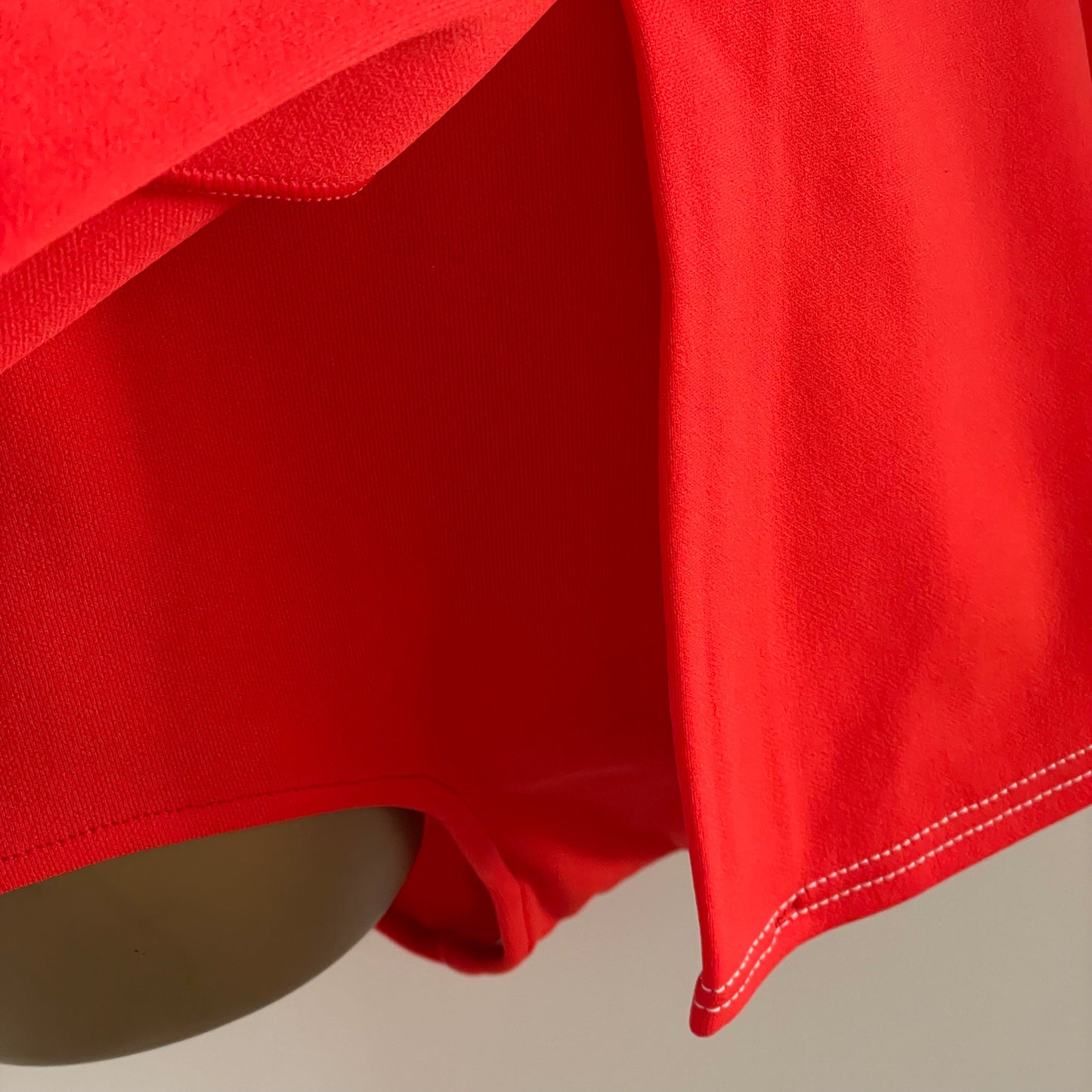 Vintage Slix Red One Piece Swimming Costume with Skirt