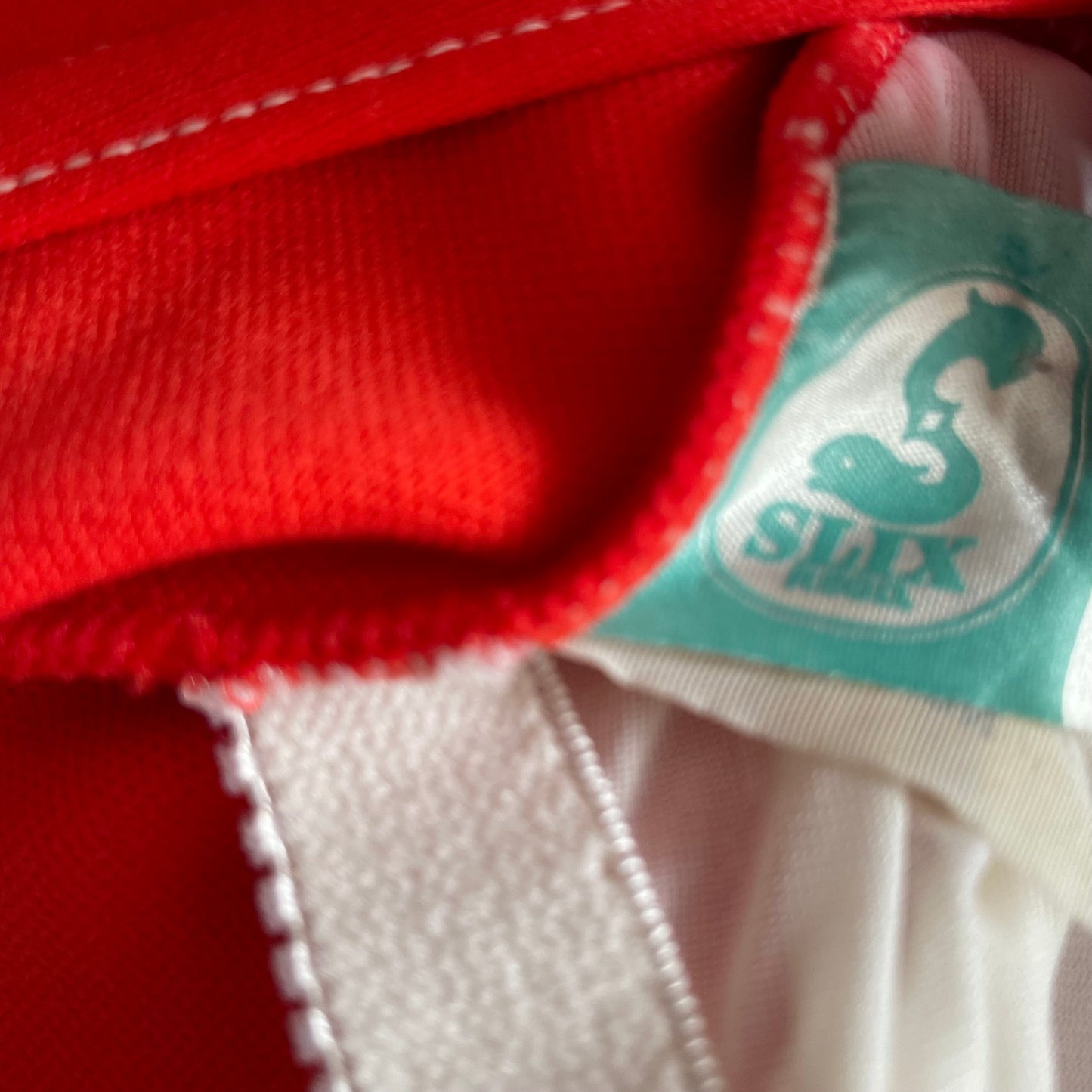 Vintage Slix Red One Piece Swimming Costume with Skirt
