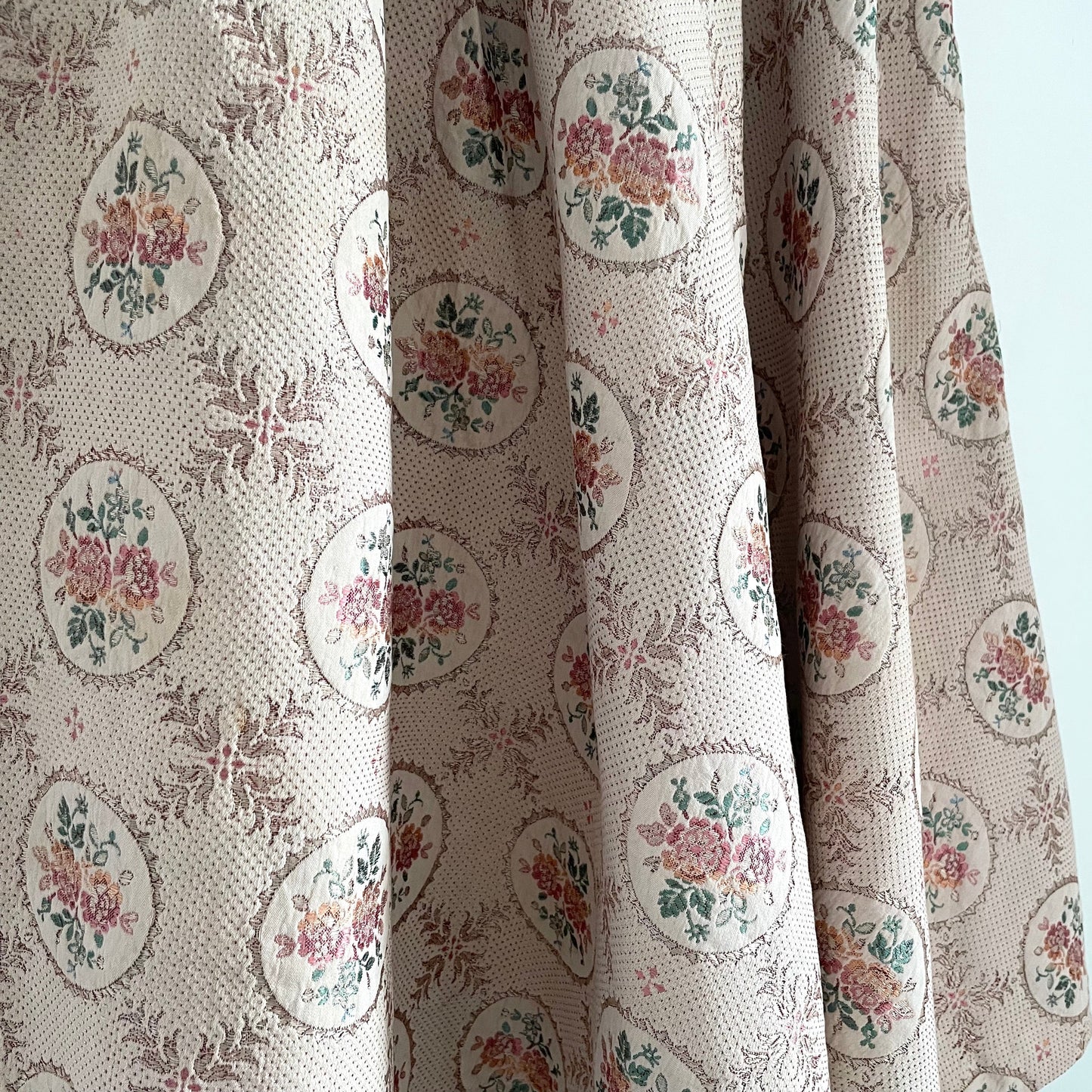 Vintage Fit and Flare Handmade Floral Cottage Style Midi Skirt