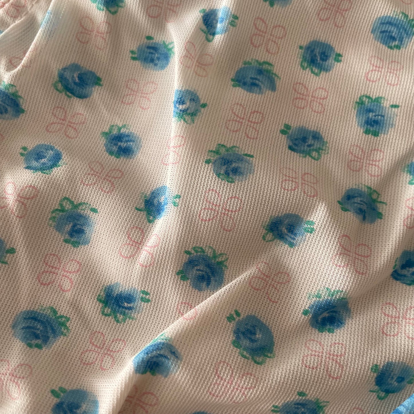 Vintage White and Blue Floral High Waisted Knickers Hosiery Set