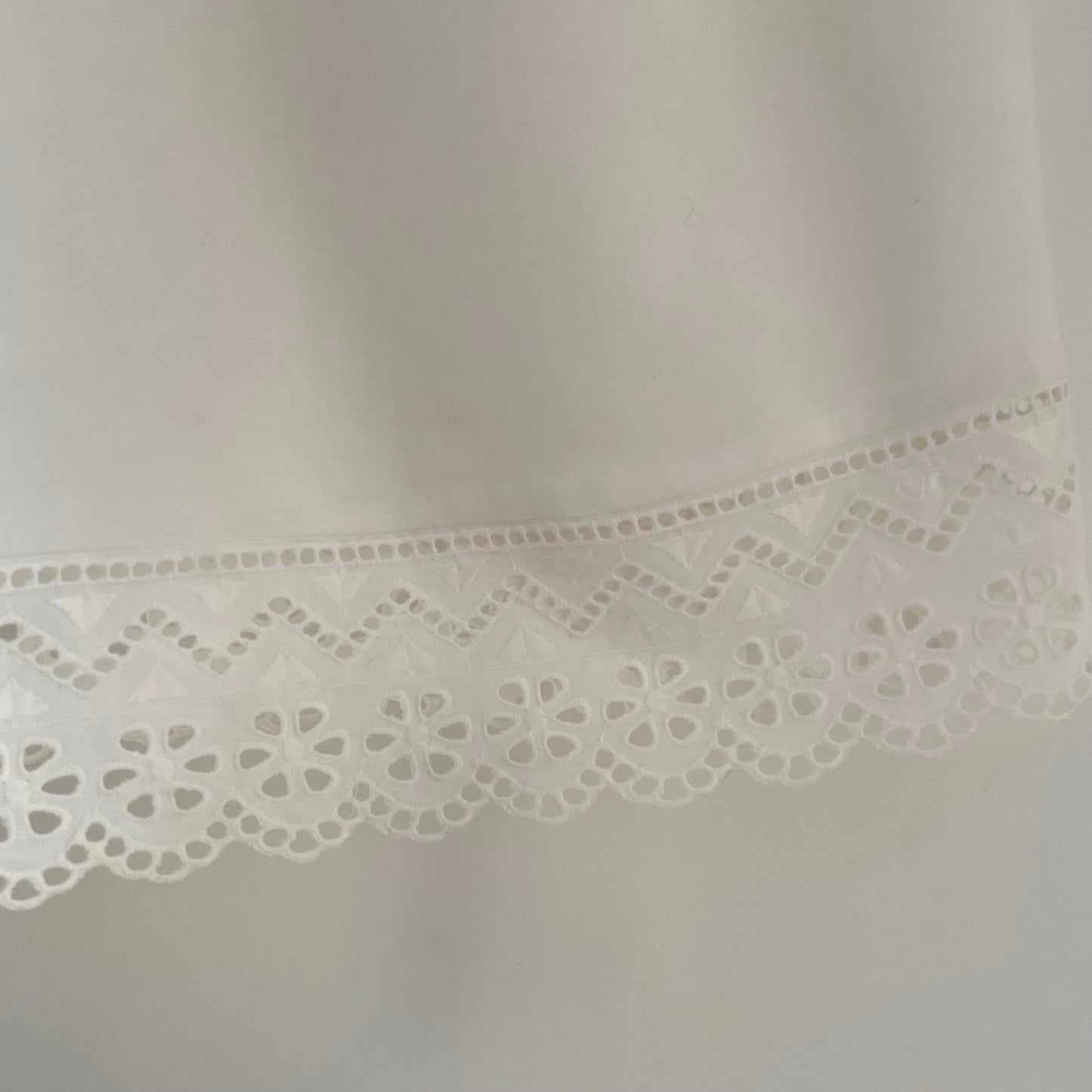 Vintage Broderie Anglaise Half Slip Skirt White with Elastic Waist