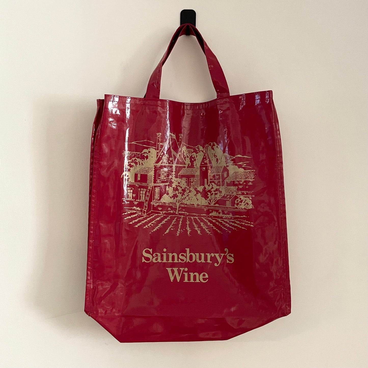 Sainsbury's Vintage Wine Red Plastic Tote Shopper Bag