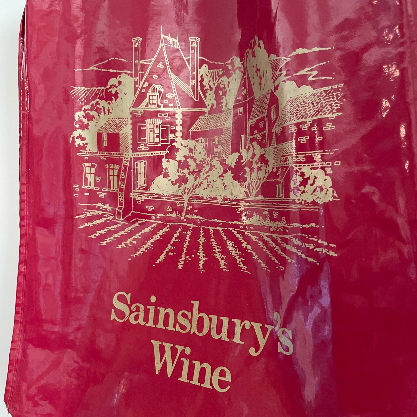 Sainsbury's Vintage Wine Red Plastic Tote Shopper Bag