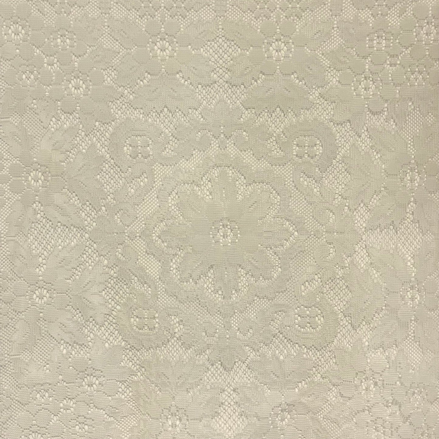 Vintage White Rodded Floral Pattern Lace Curtain Panel for Home Décor