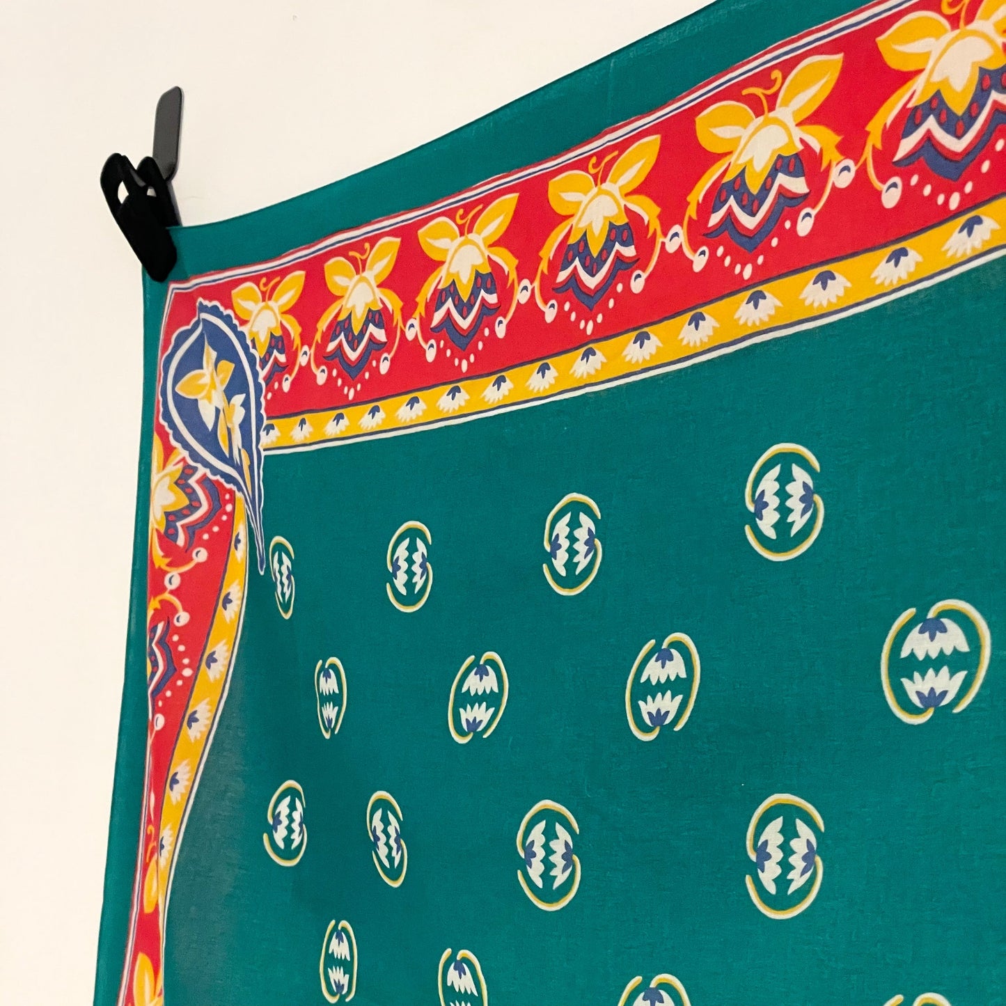 Vintage Green, Yellow and Red Folk Art Small Square Tablecloth