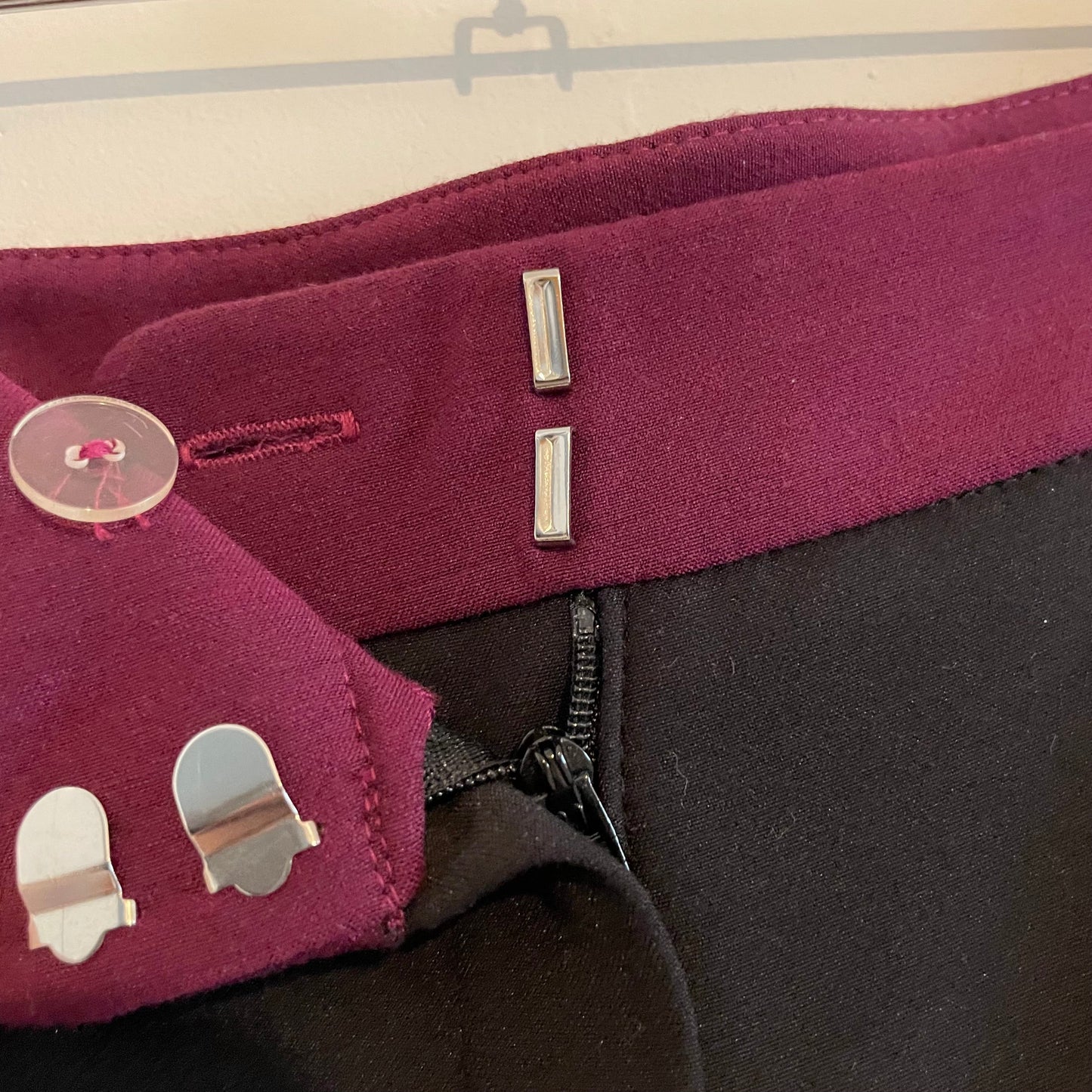 Vintage W Burgundy and Black Stretch Straight Suit Trousers