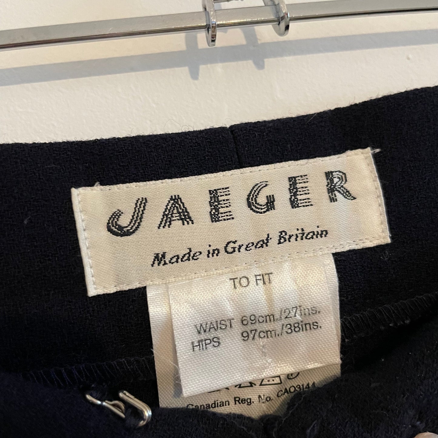 Vintage Jaeger London Navy Blue Suit Trousers. Made in Great Britain