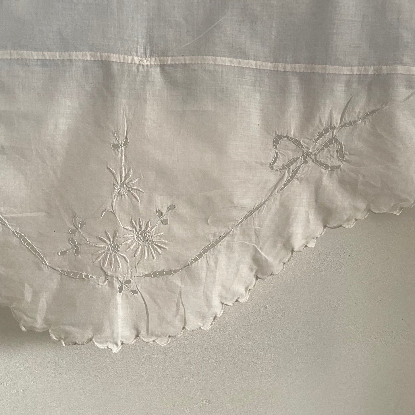 Antique 1920s Christening Baby Swaddle Cotton and Silk Blanket