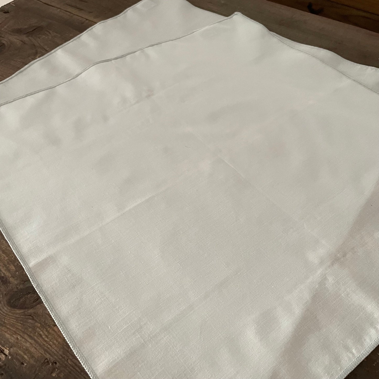 Vintage Set of Two Square Light Blue Napkins for Elegant Dining