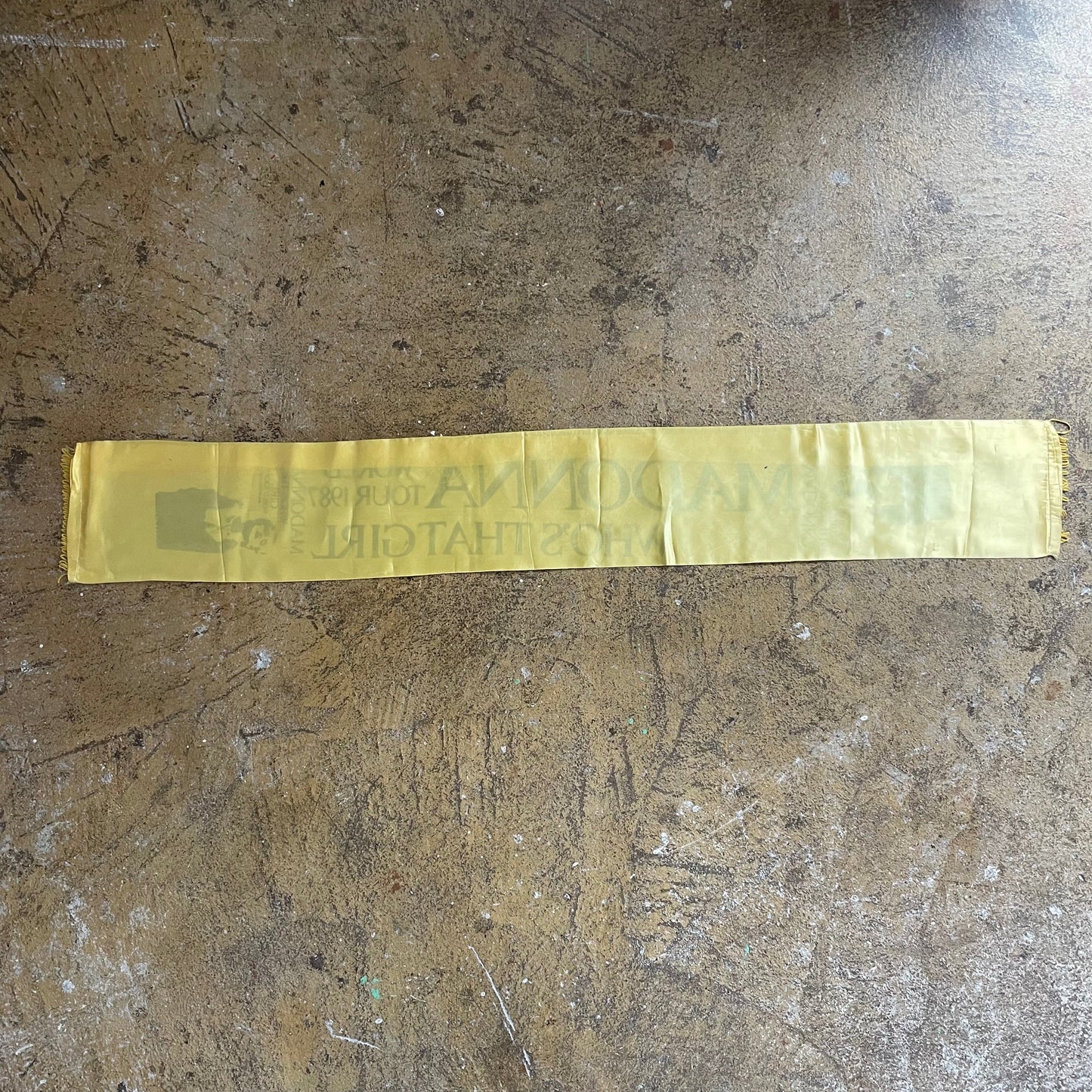 Vintage Madonna 1987 World Tour Yellow Merchandise Scarf