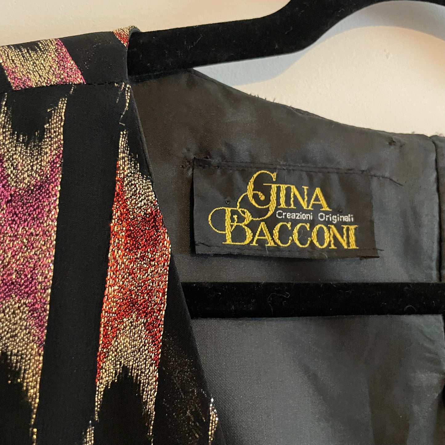 Top Vintage Gina Bacconi Black Multicoloured Sparkle Jacket