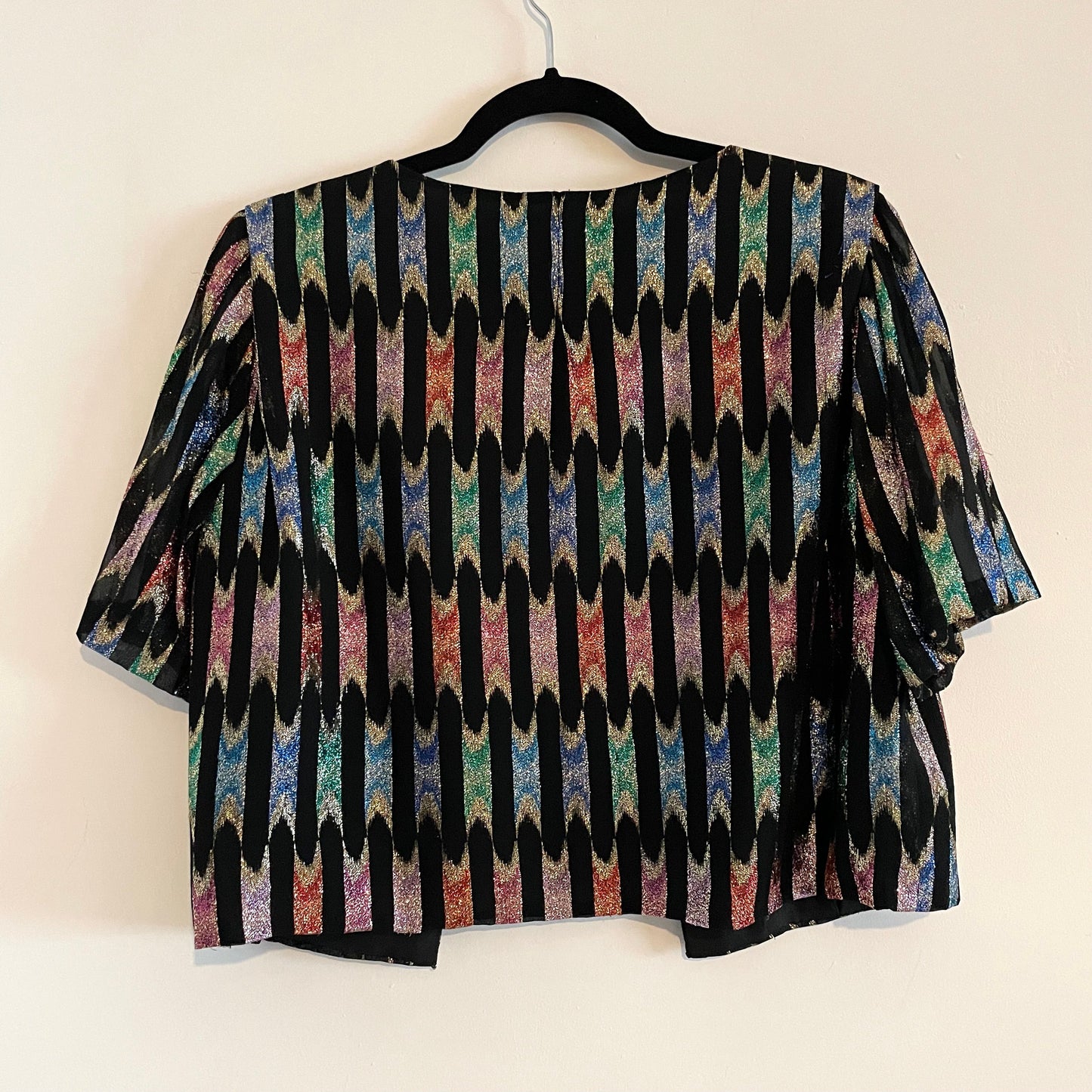 Top Vintage Gina Bacconi Black Multicoloured Sparkle Jacket