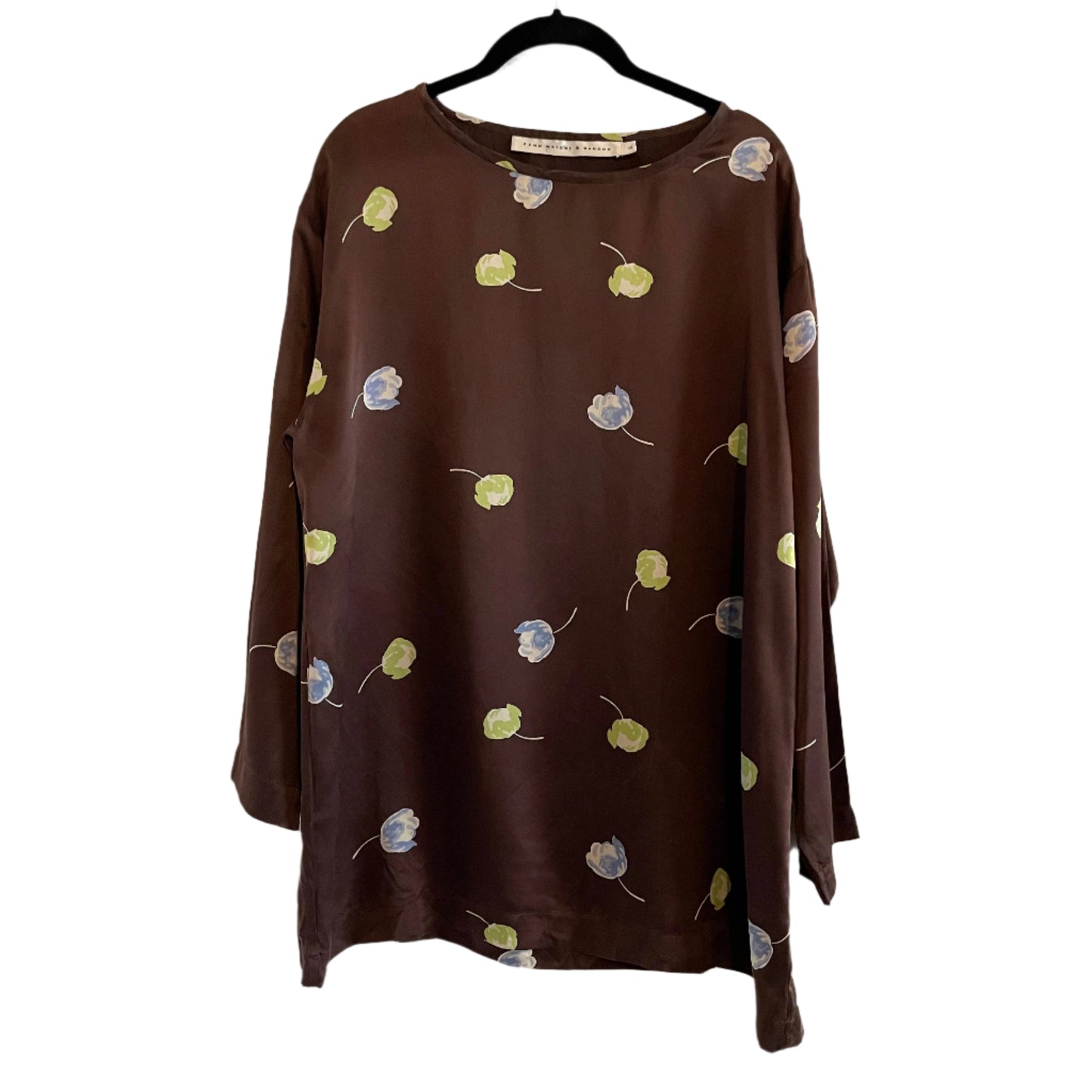Top Fenn Wright & Manson Vintage Floral Silk Blouse Size 12