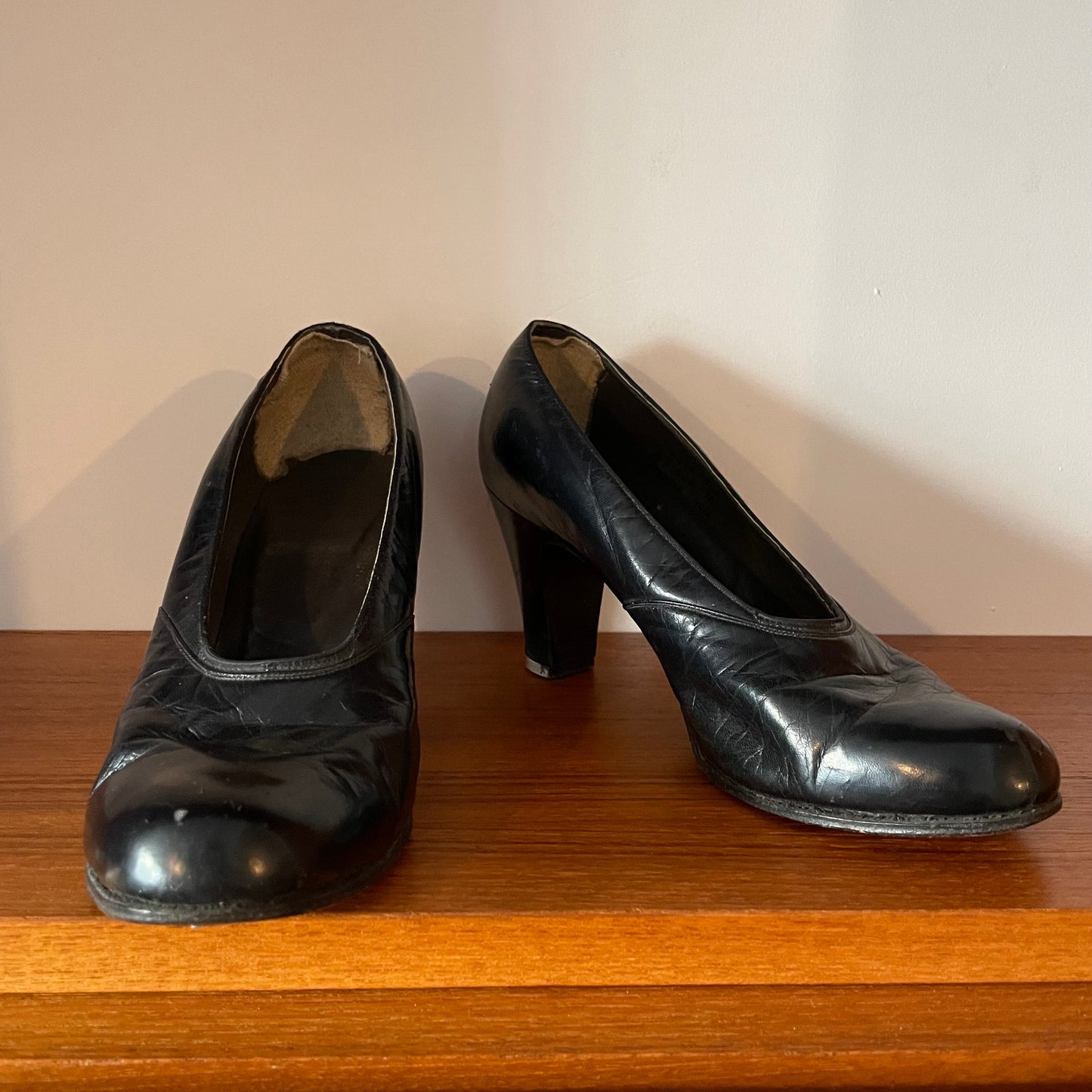 Shoes Joblot Vintage 4 Pairs of Heeled Black and Blue Shoes. K Shoes, Styleez, Physical Culture.