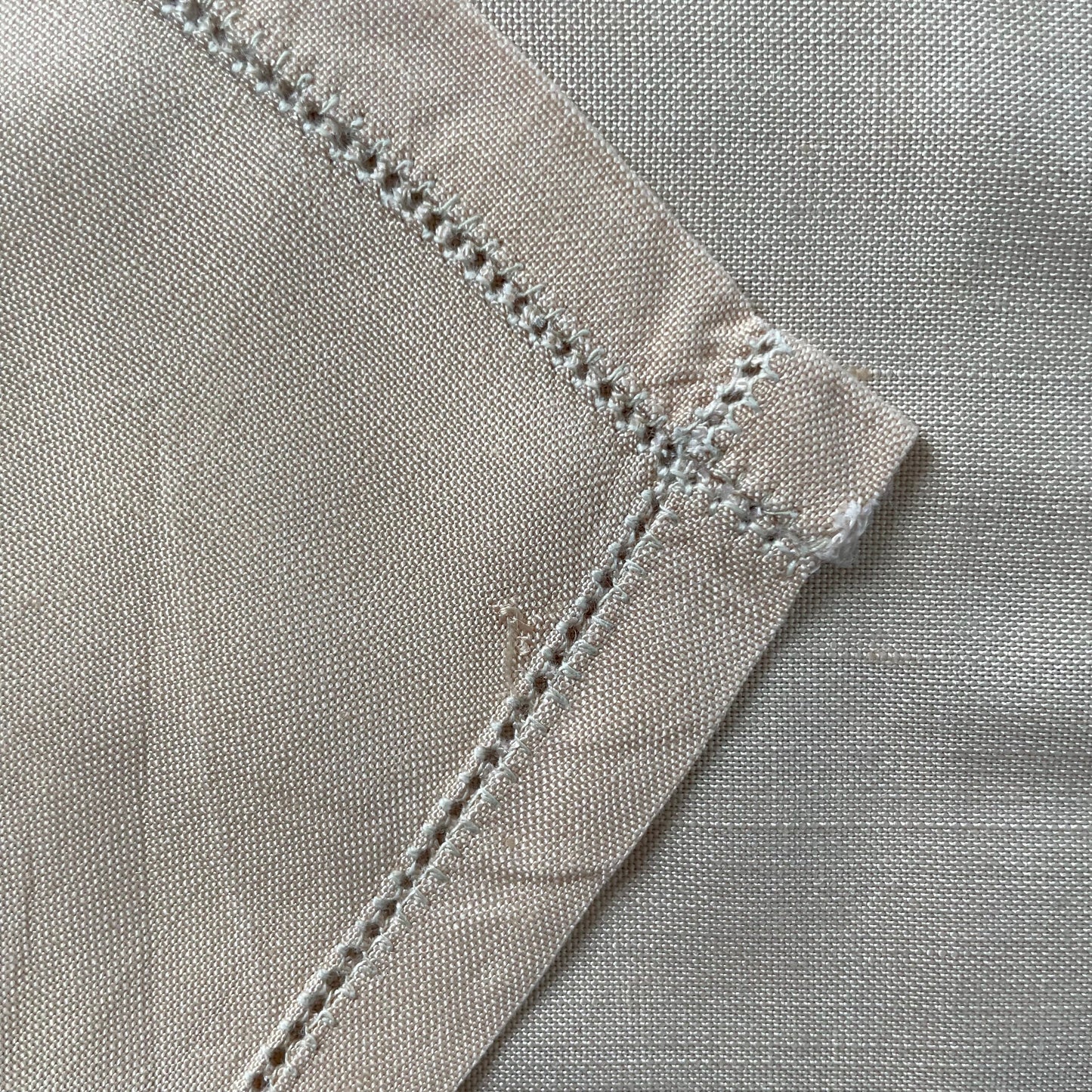 Vintage Set of Two Peach Pink Handmade Sewn Placemats Bundle