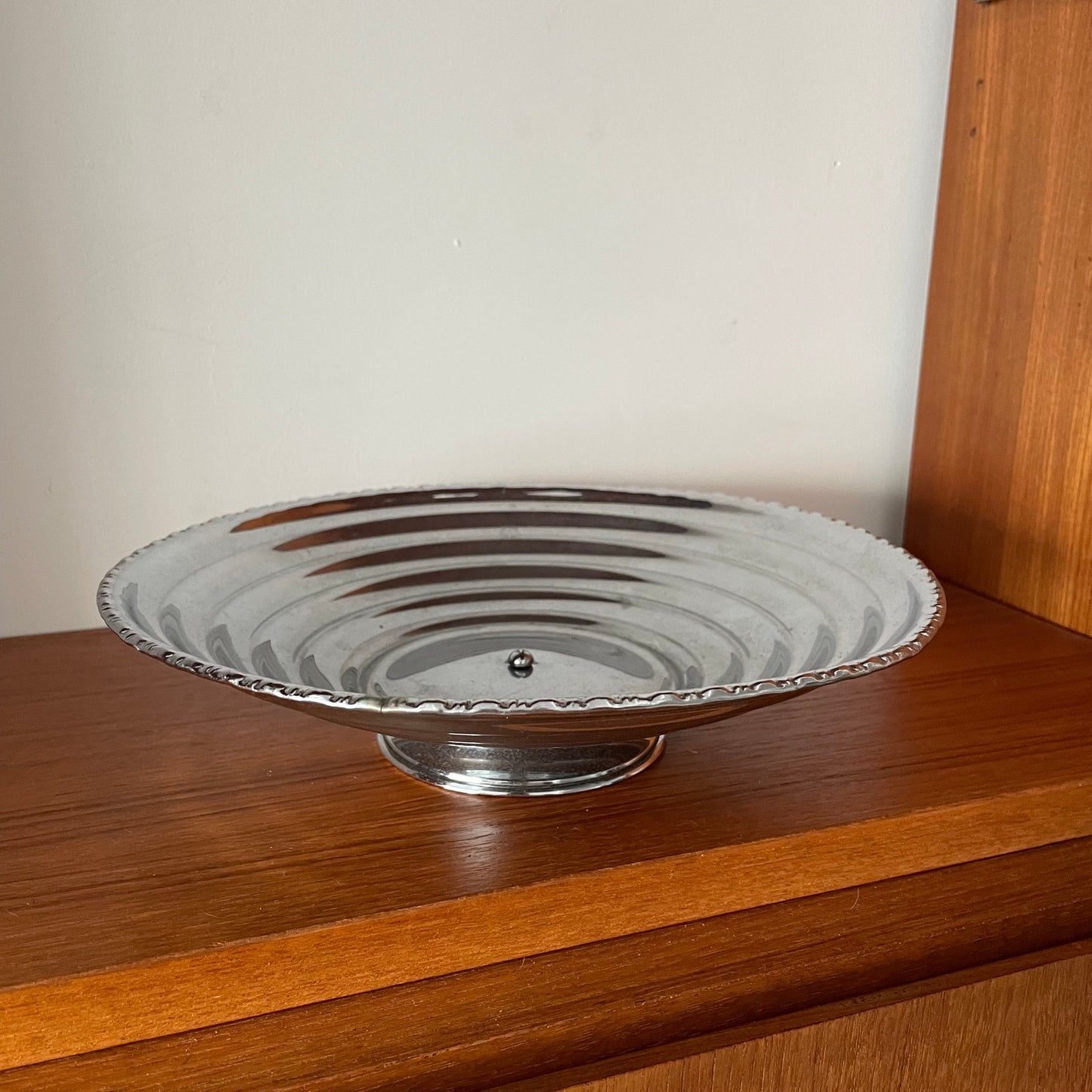 Bowl Vintage Silver Plated Ridged Sweet Dish for Fruit