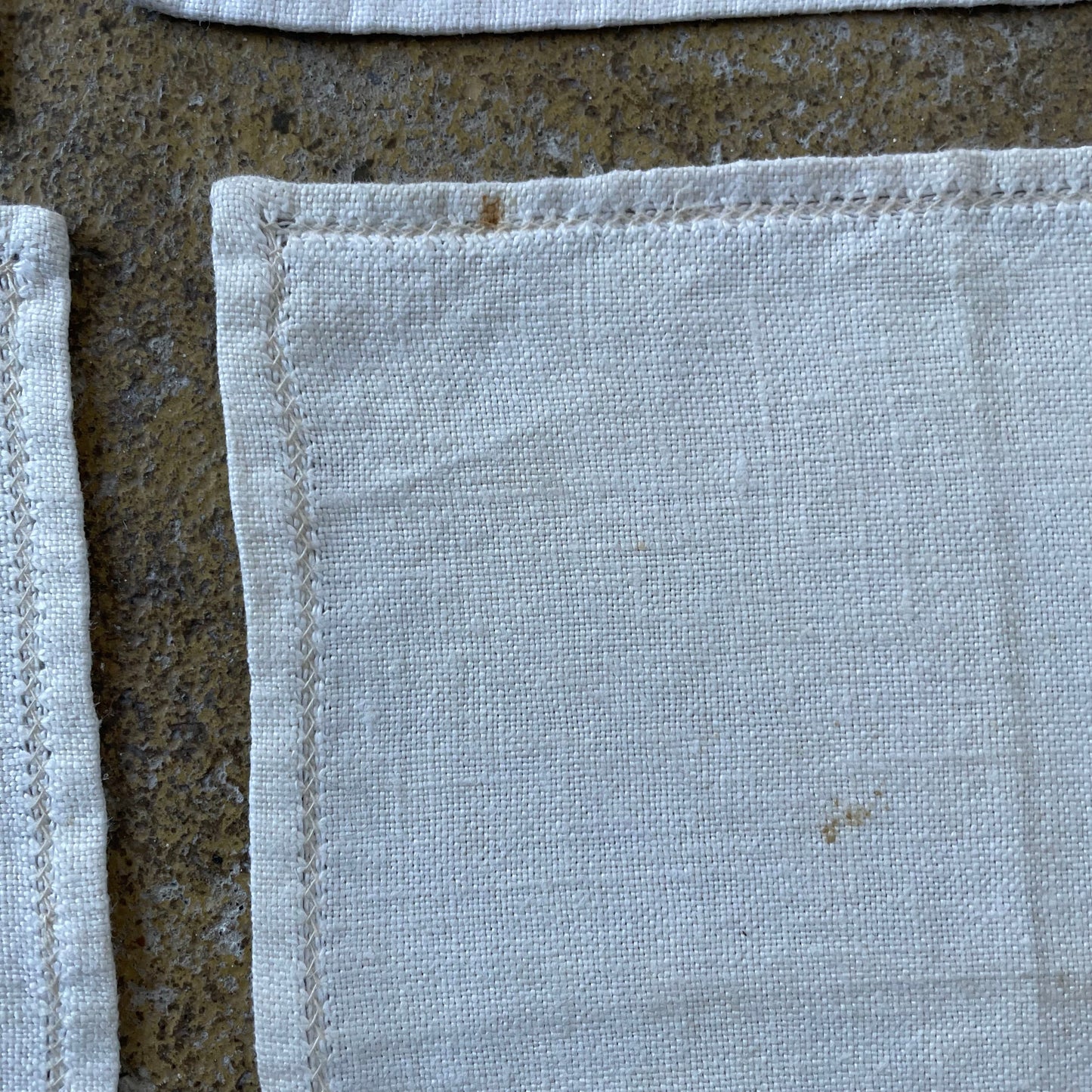 Vintage Set of Six Cream and White Cross Stitch Placemats Bundle