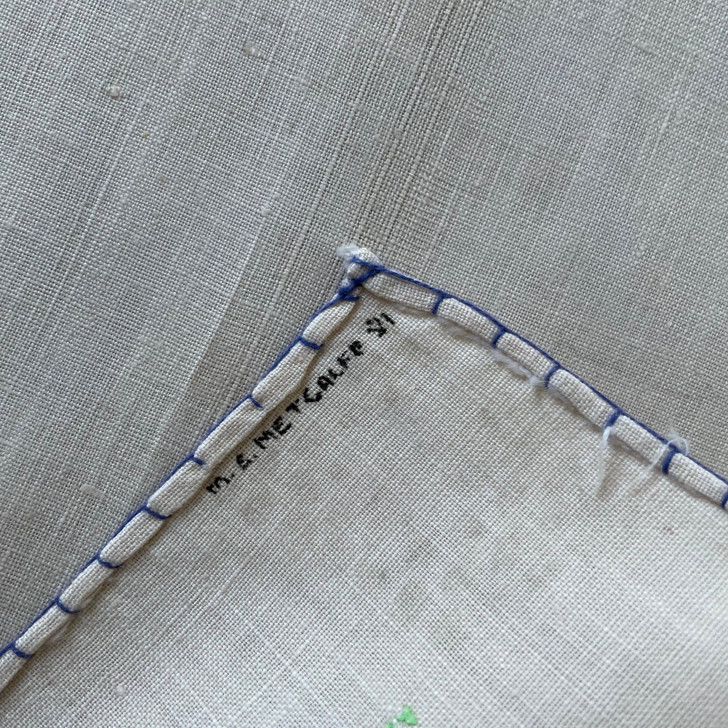 Vintage Set of Four Cream Handmade Cross Stitch Placemats Napkins