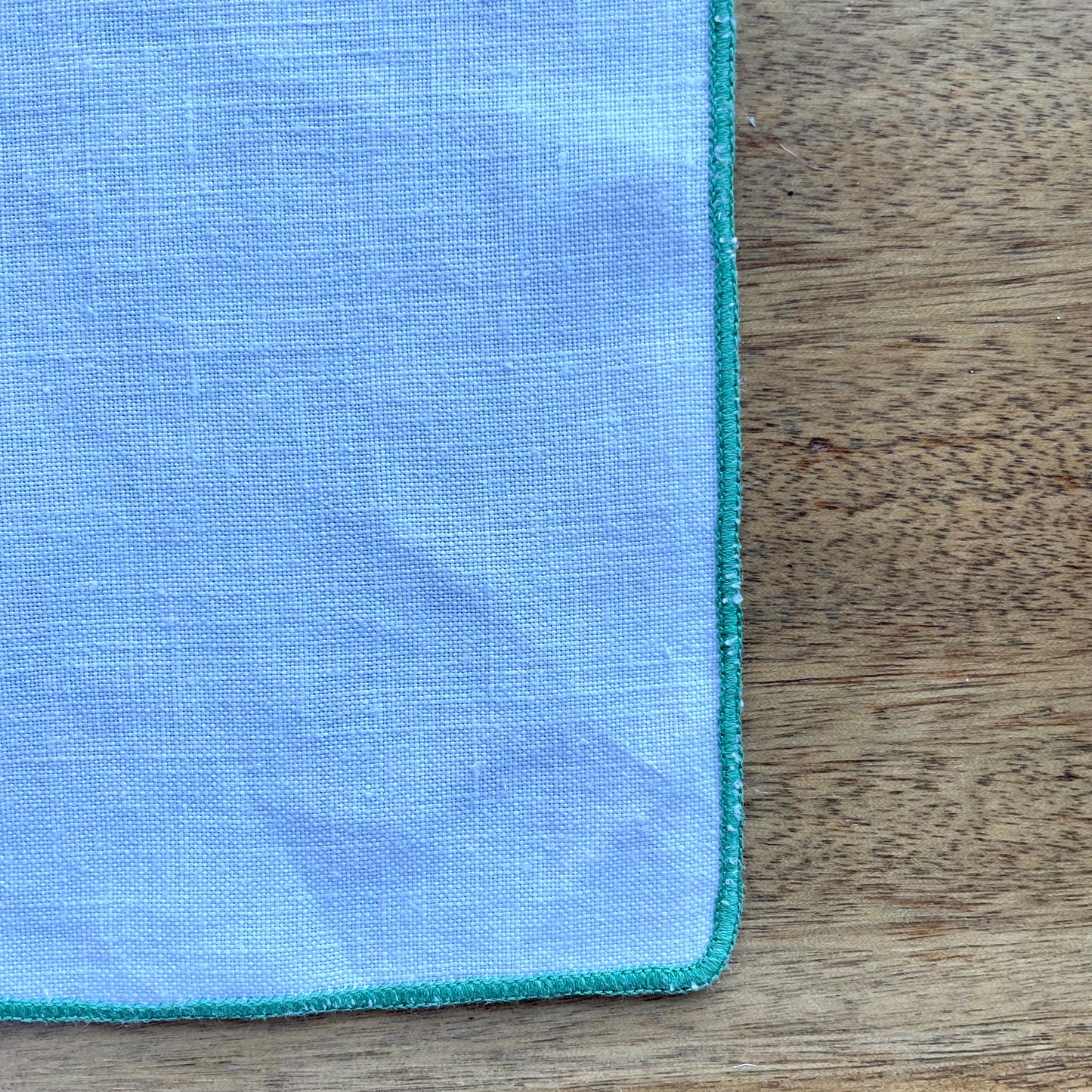 Vintage White and Green Embroidered Square Placemat Napkin
