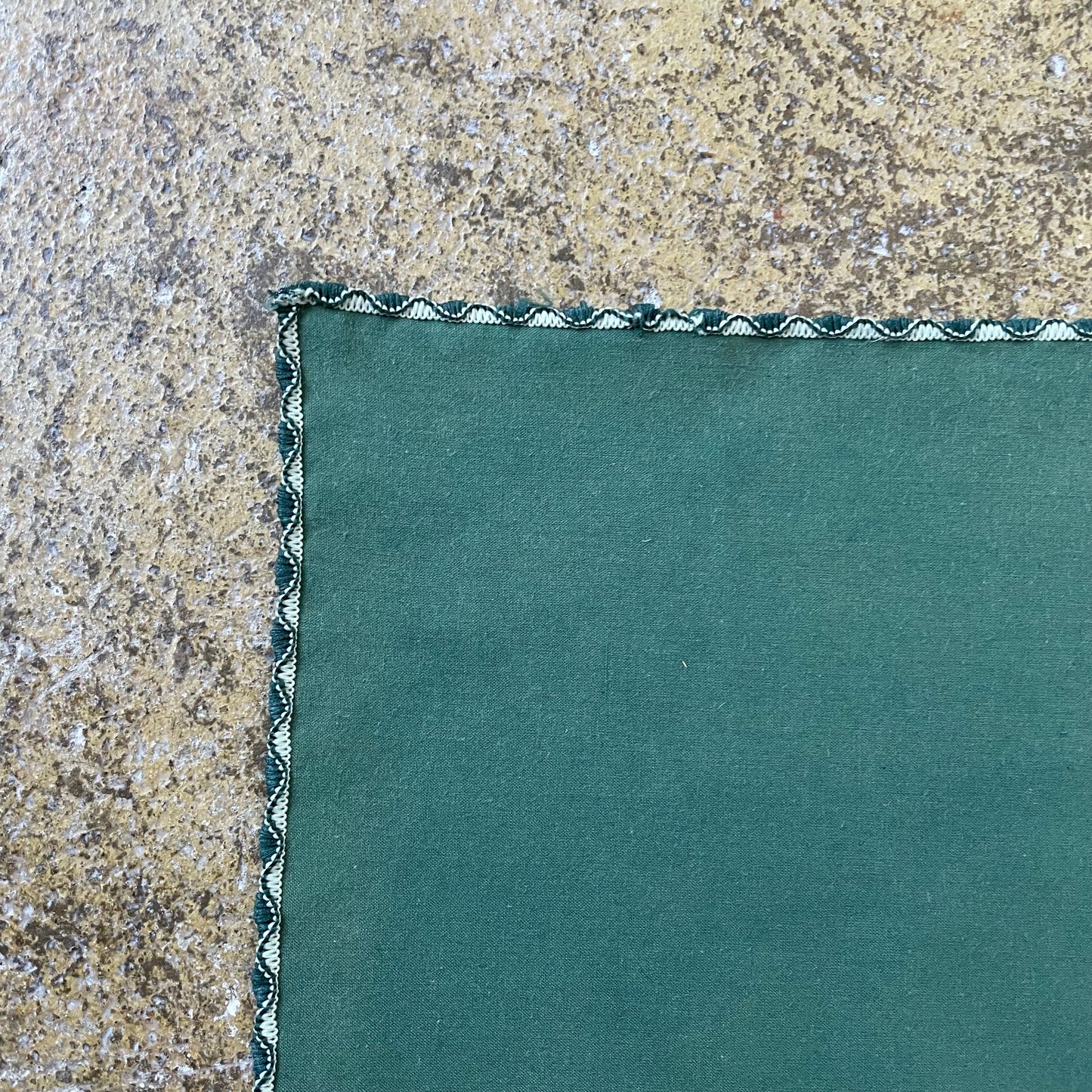 Vintage Set of Two Green and White Embroidered Placemats Bundle