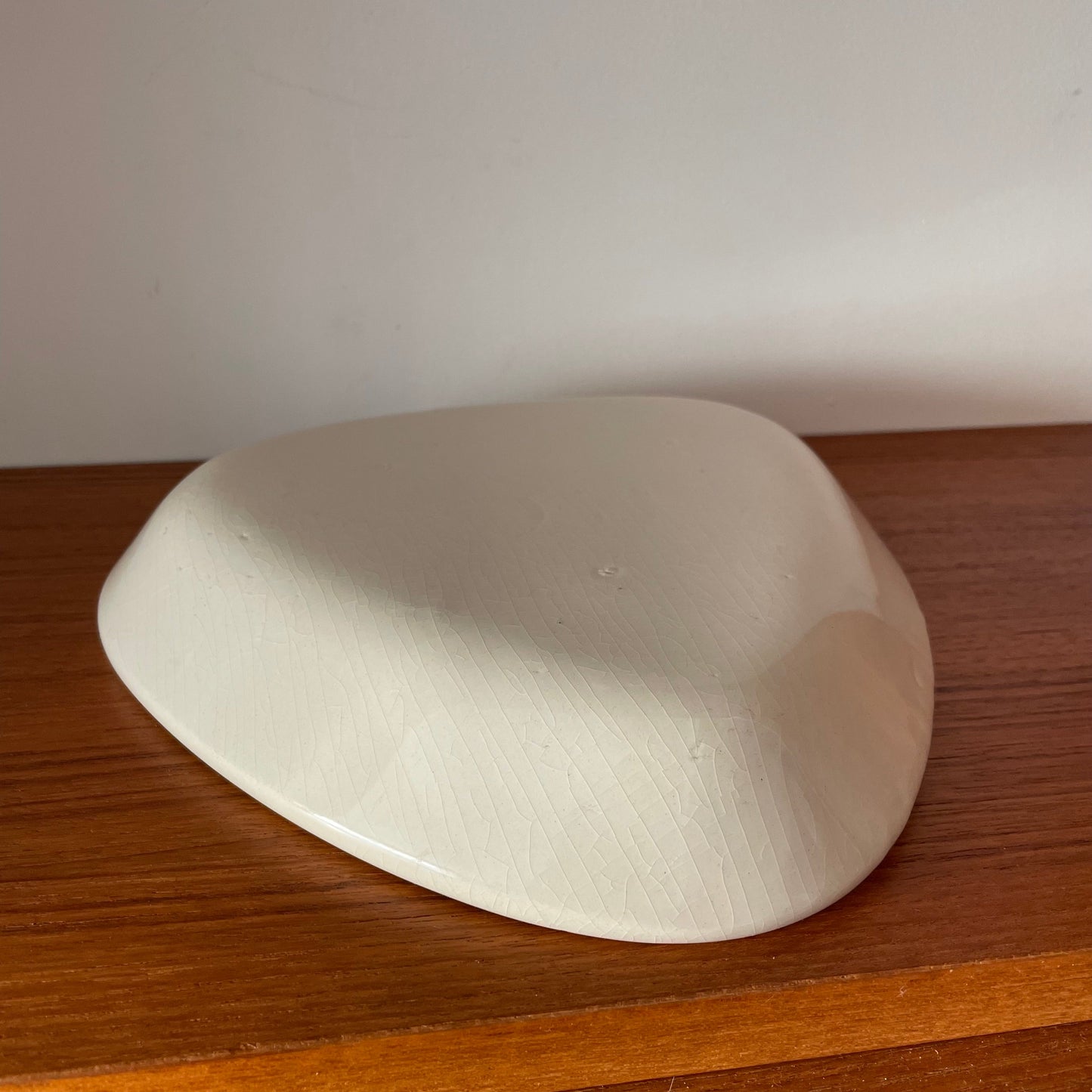 Dish Vintage Handmade Marbled Green White and Black Dish