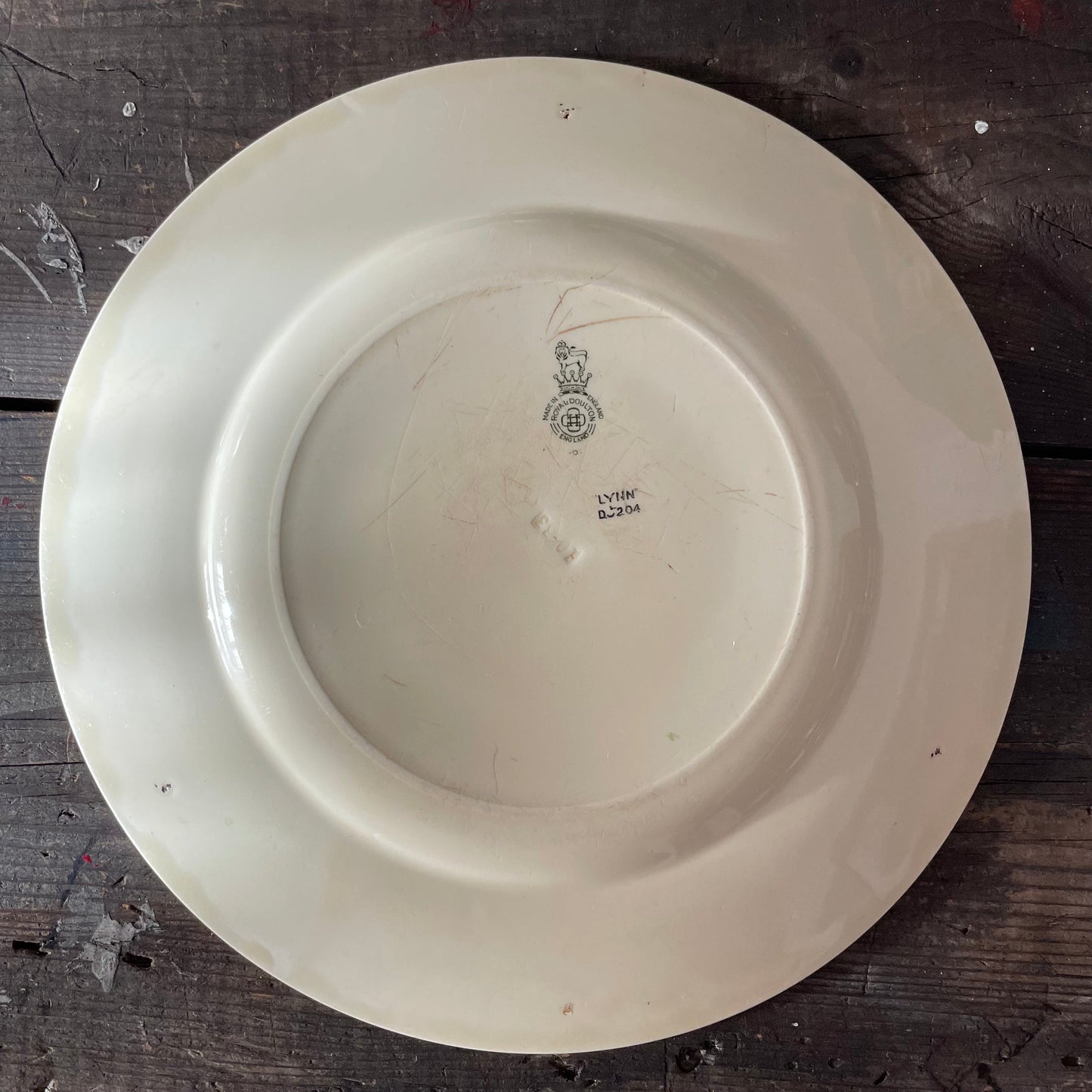 Vintage Royal Doulton Lynn Plate England Green Swirl Design