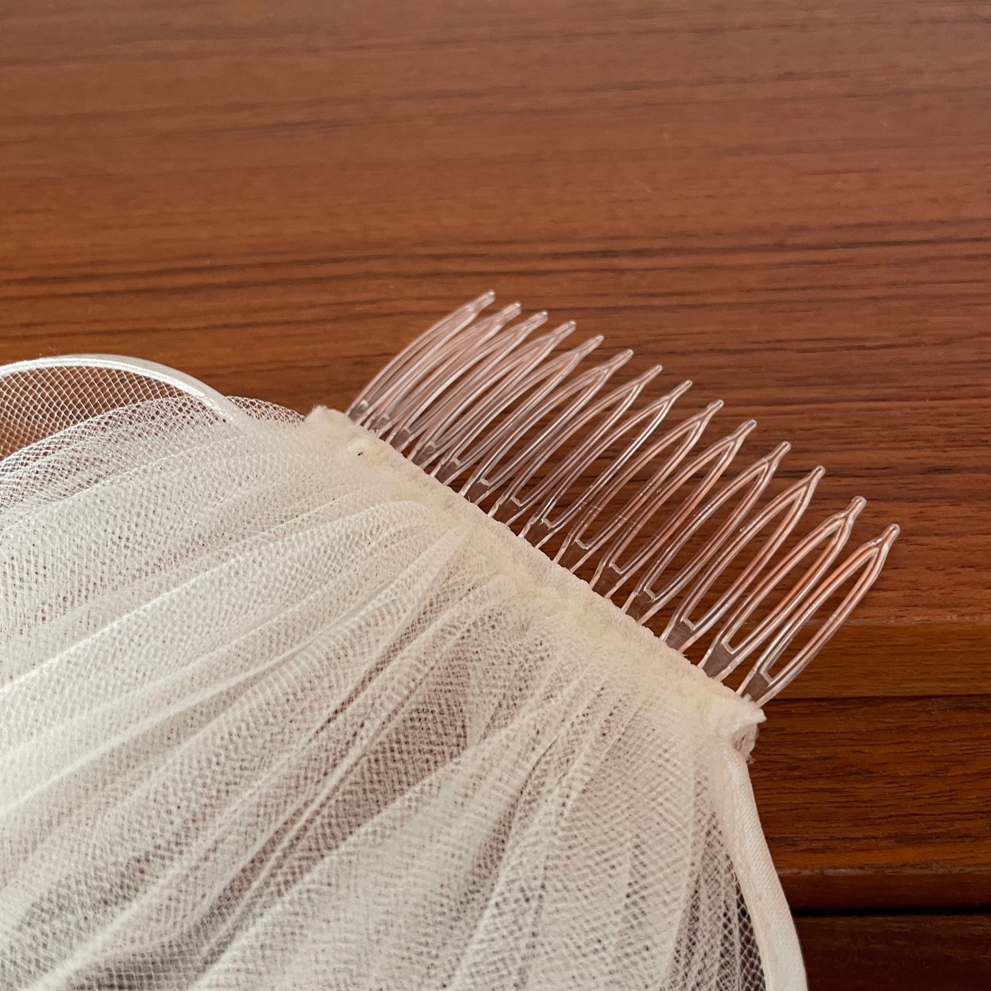 Veil Vintage Single Tier Ribbon Edge White Wedding Bridal Veil