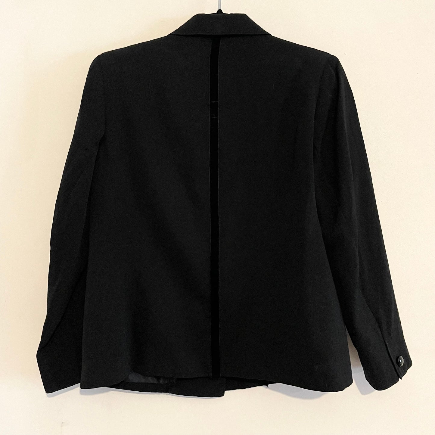 Vintage Black Classic Blazer Jacket Pure New Wool Made in England