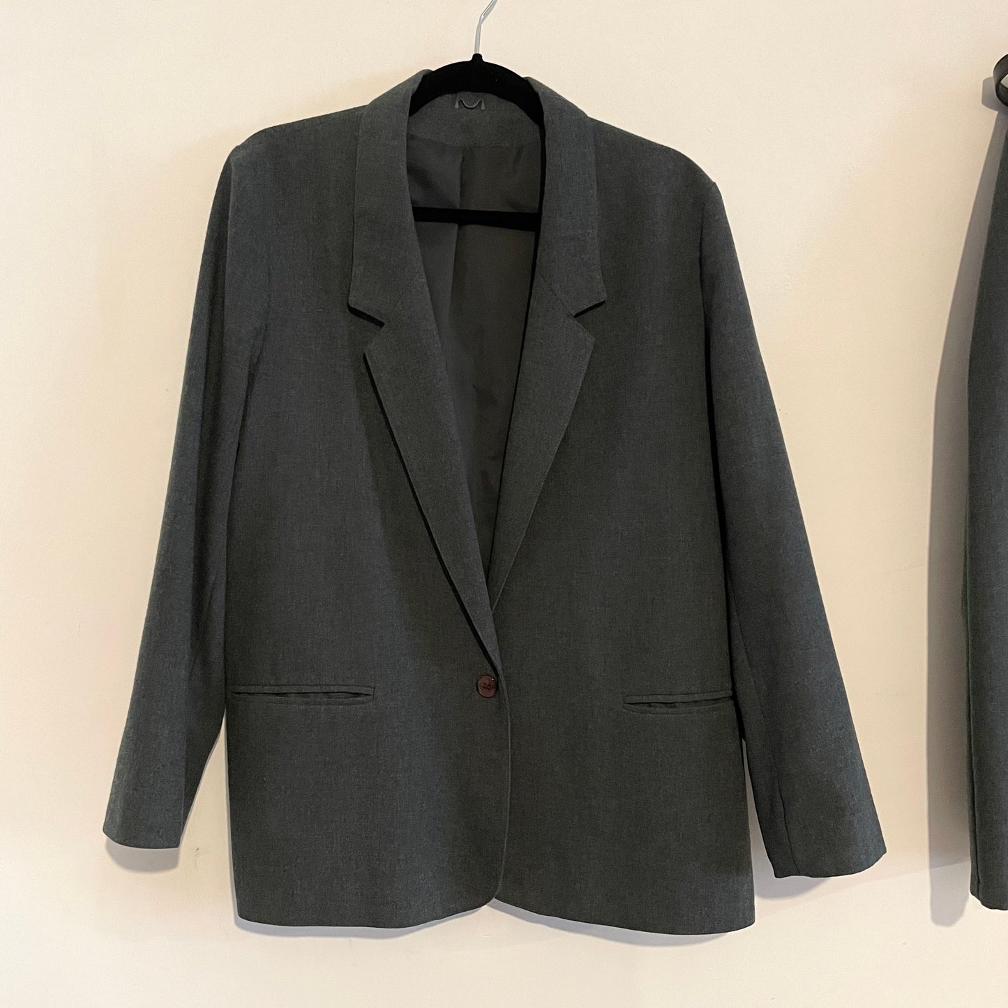 Skirt Suit Set Vintage Debenhams Grey Two Piece Ensemble
