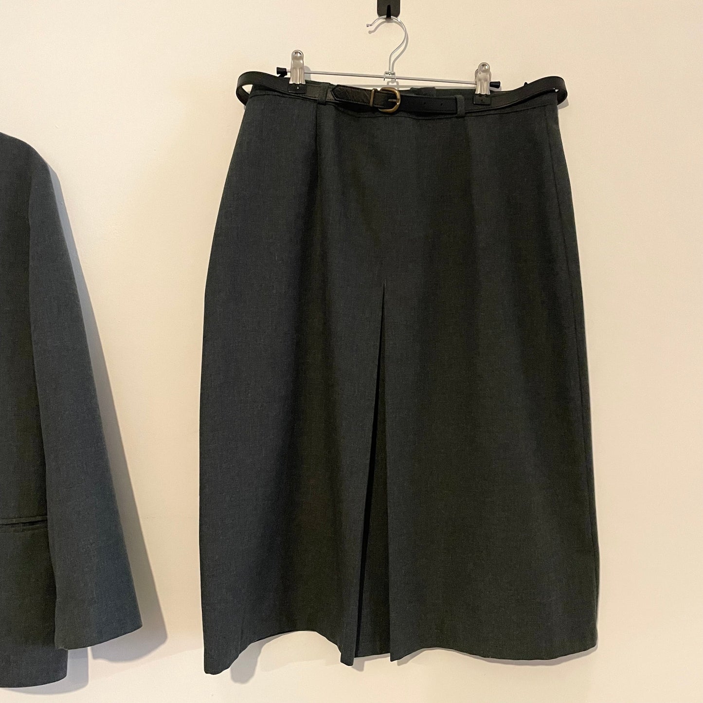 Skirt Suit Set Vintage Debenhams Grey Two Piece Ensemble