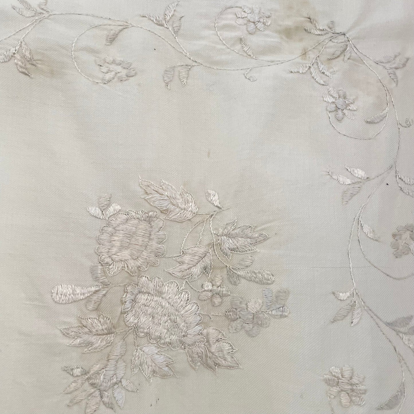 Blanket Antique Cream 100% Hand Embroidered Stunning Baby Blanket