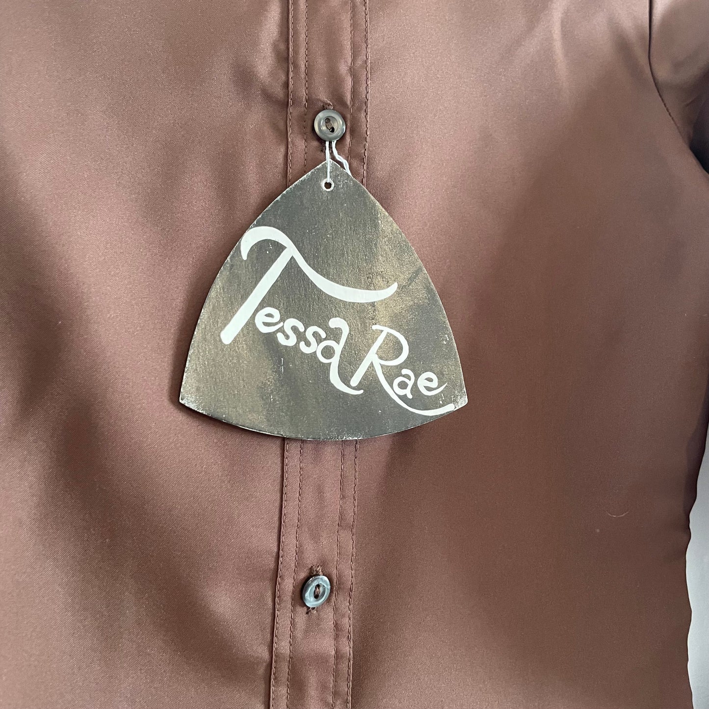 Shirt Vintage Deadstock Tessa Rae Brown Children's 70s Dagger Collar